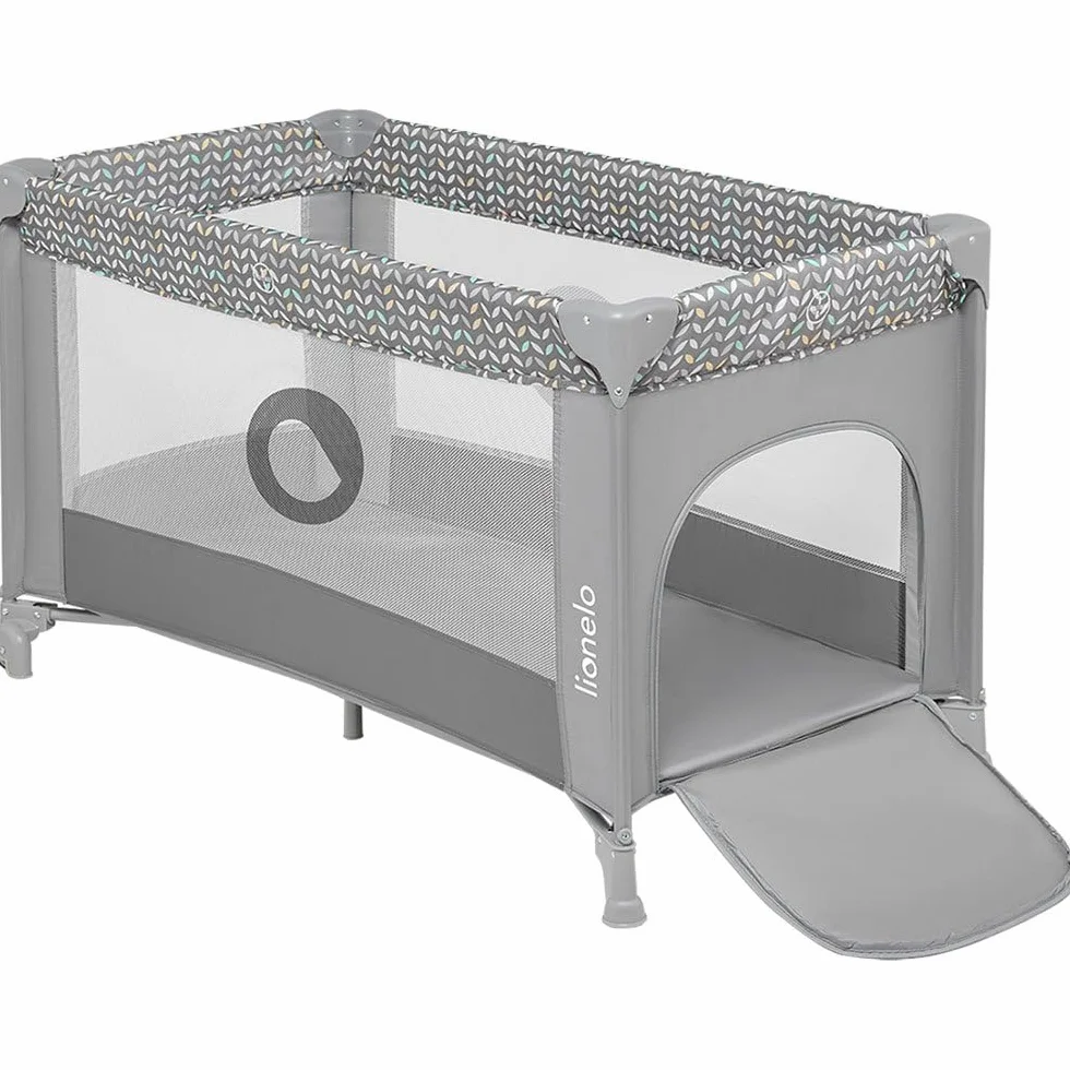 Lionelo Stefi 2 w 1 łóżeczko turystyczne, łóżko dziecięce z przewijakiem, przewiewne ścianki, system LockGuard, łóżeczko przenośne do 15 kg, składane, torba transportowa