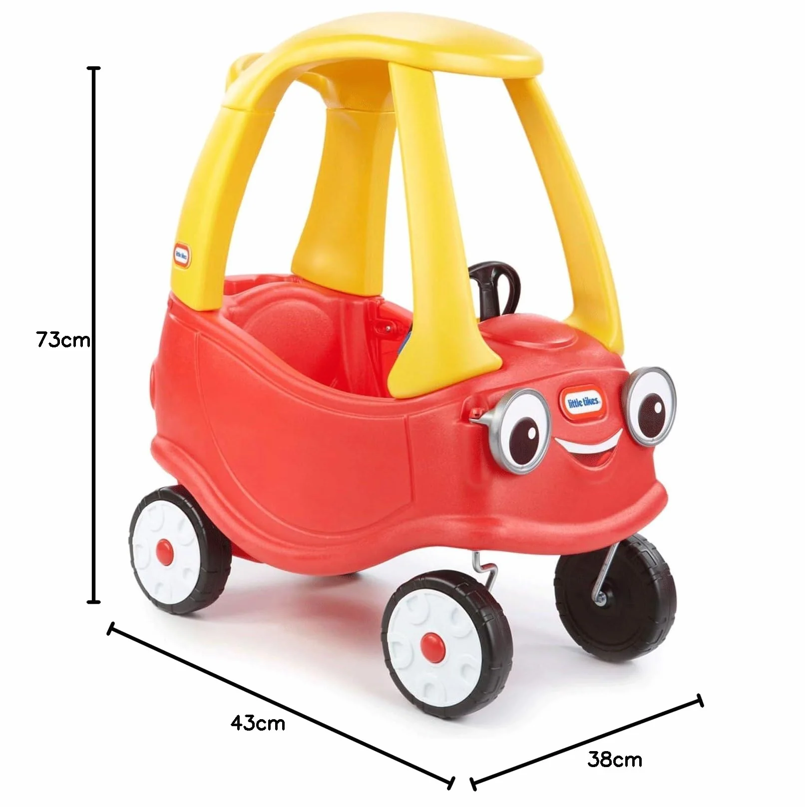 little tikes Cozy Coupe – Jeździk dla dzieci od 18 miesięcy do 5 lat | Prawdziwy działający klakson, klikający zapłon, wyjmowana podłoga i schowek | Jeździk dziecięcy do domu i na zewnątrz