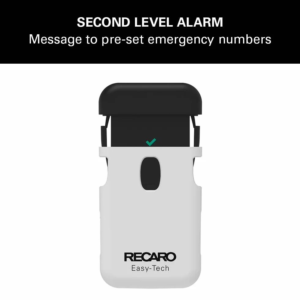 Recaro Dla dzieci, uniwersalne urządzenie zapobiegające porzuceniu Easy-Tech, 2 poziomy alarmu dla maksymalnego poziomu bezpieczeństwa, kompatybilne ze wszystkimi fotelikami samochodowymi dla dzieci
