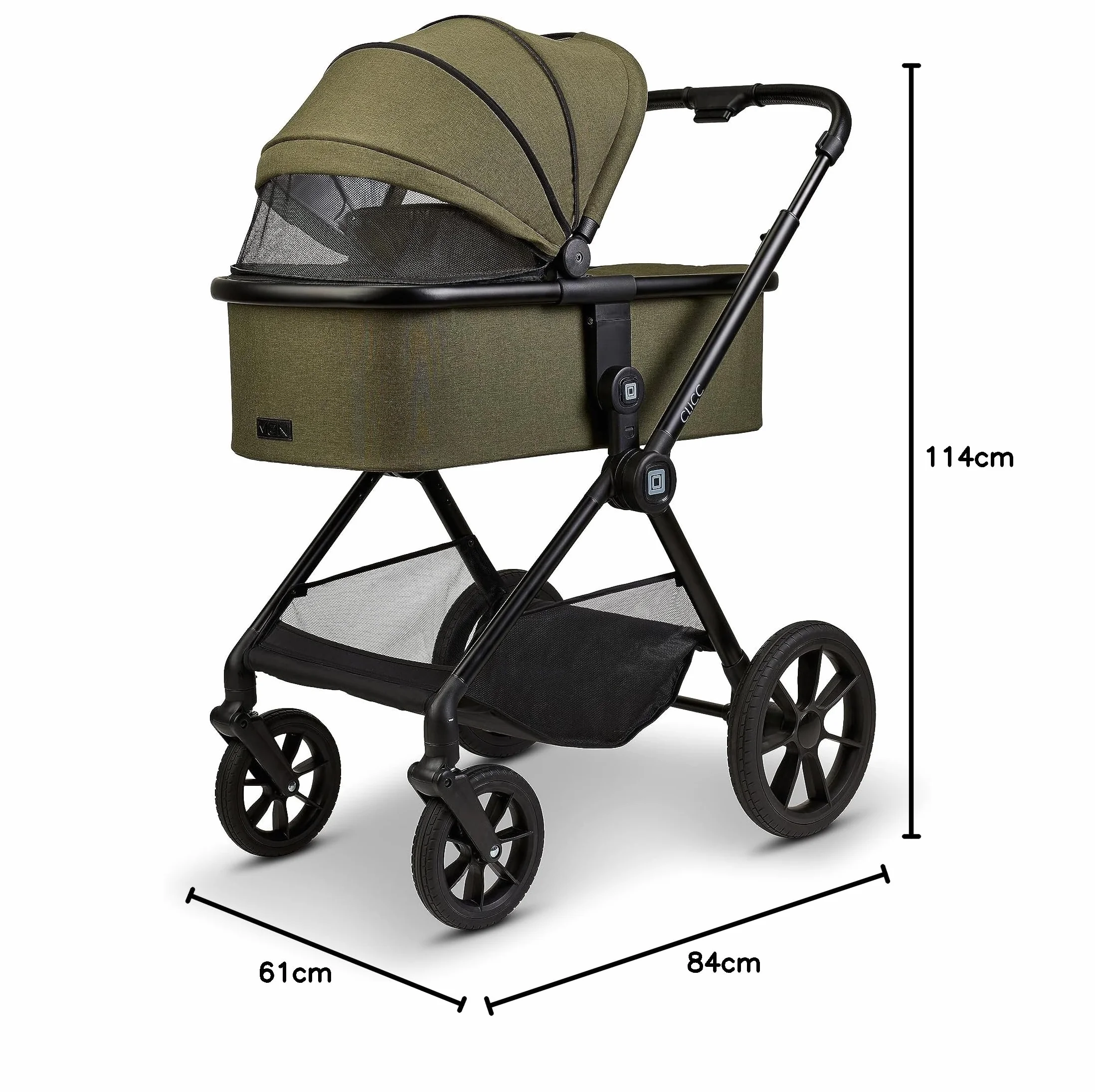 Wózek dziecięcy kombi Clicc moss Green/Melange