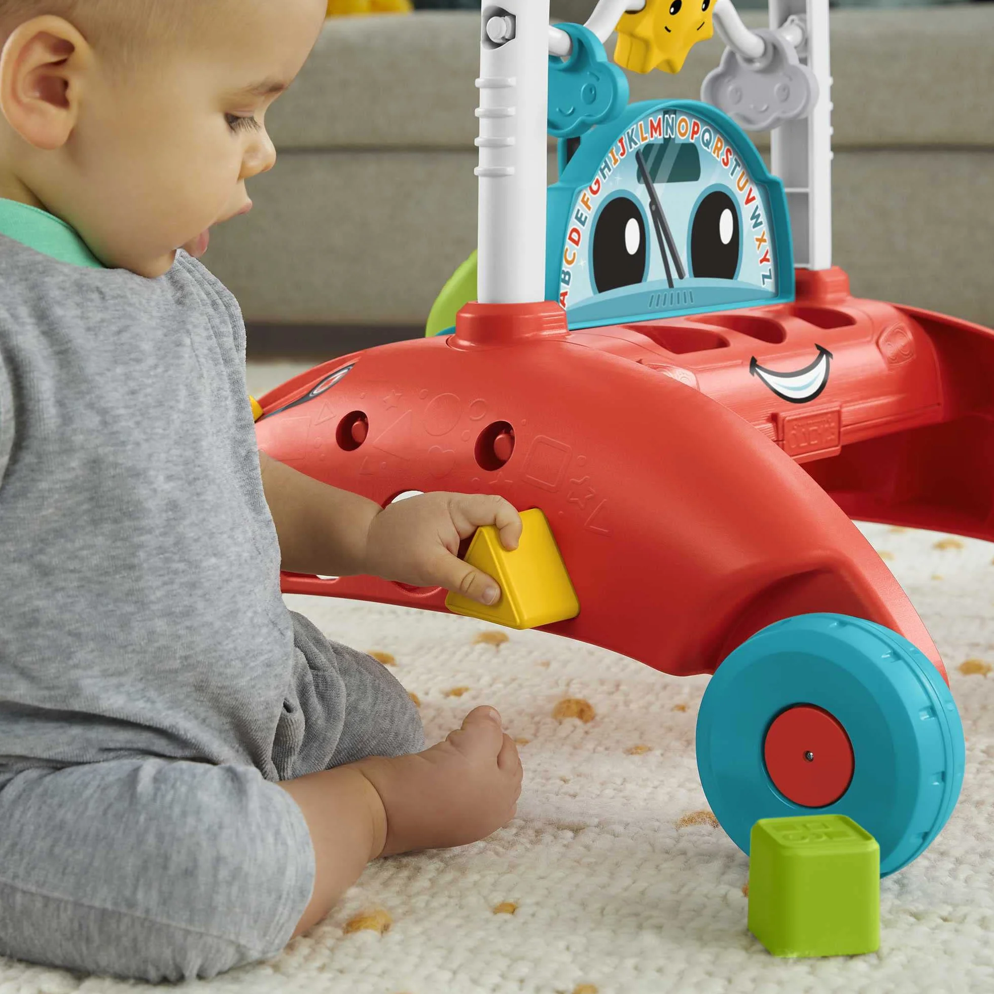 Fisher-Price Pchacz Małego Kierowcy 2 w 1 (Wydanie niemieckie) Zabawka do nauki chodzenia z motywem samochodu, dla dzieci od 6 miesięcy do 3 lat, HJP50