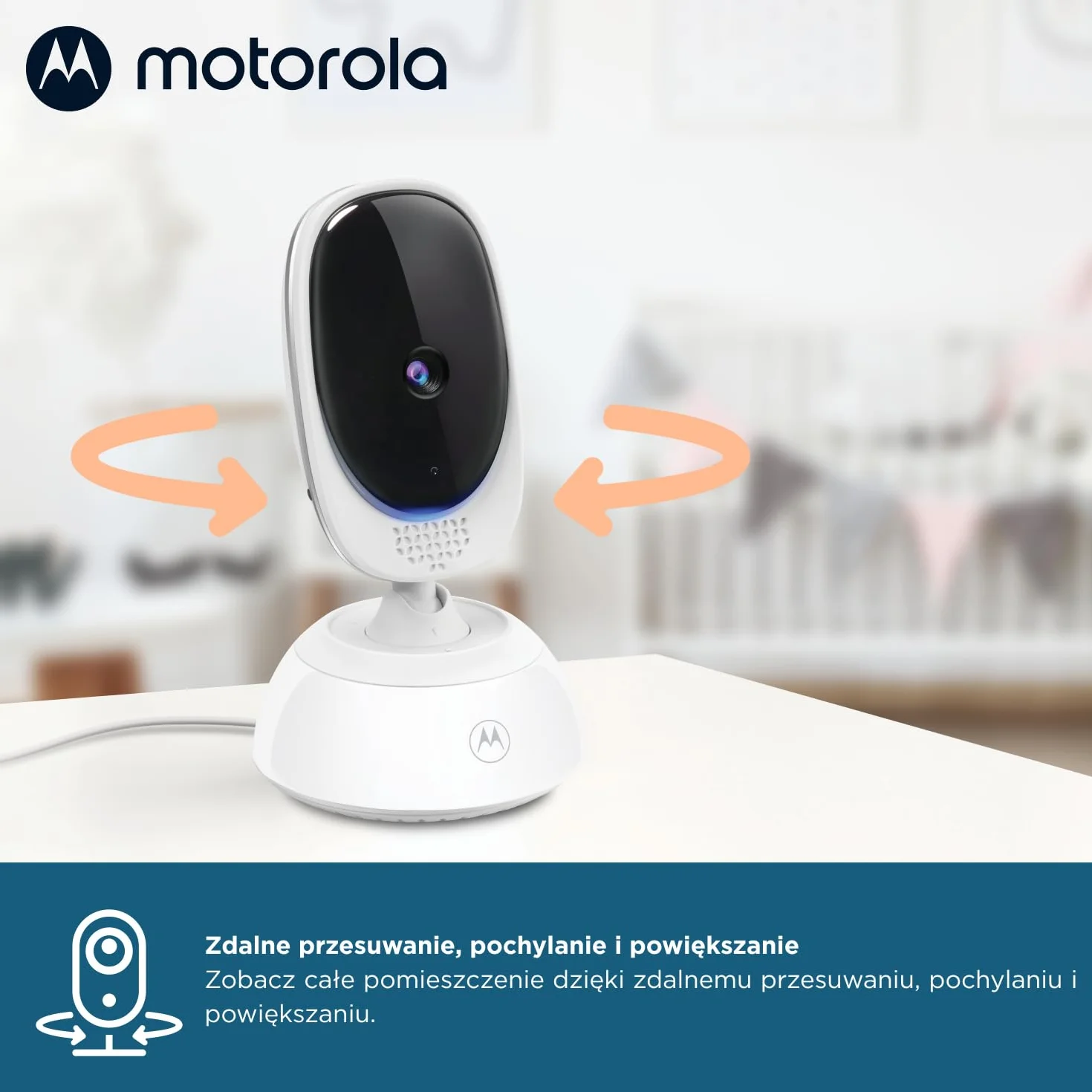 Motorola Nursery VM75 Monitor dla dziecka – 5-calowy monitor dla rodzica, noktowizor na podczerwień, zoom cyfrowy, rozmowa dwukierunkowa i kołysanki