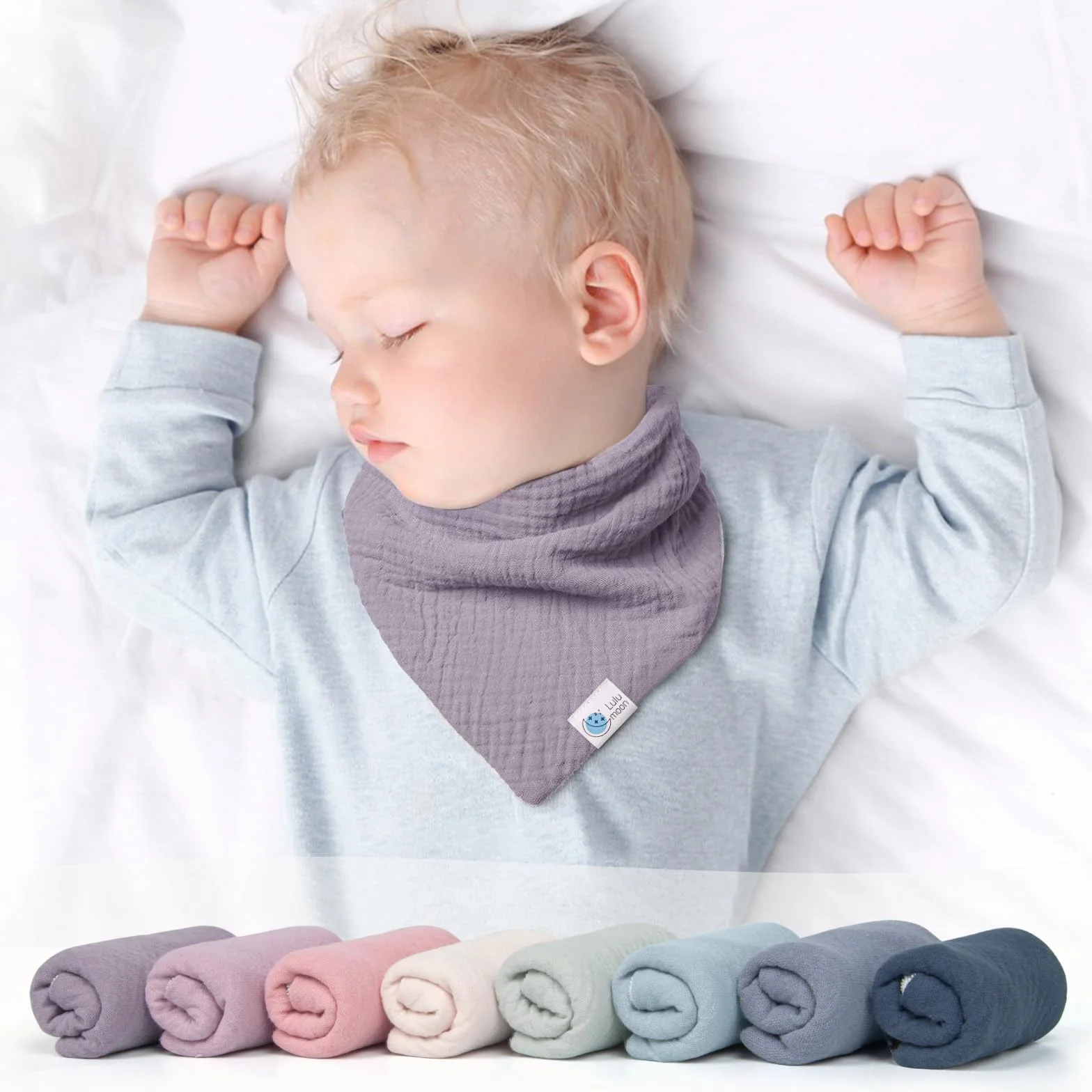 lulumoon śliniaczek dla niemowląt Uniseks - niemowlęta Lätzchen Baby (8 w zestawie)