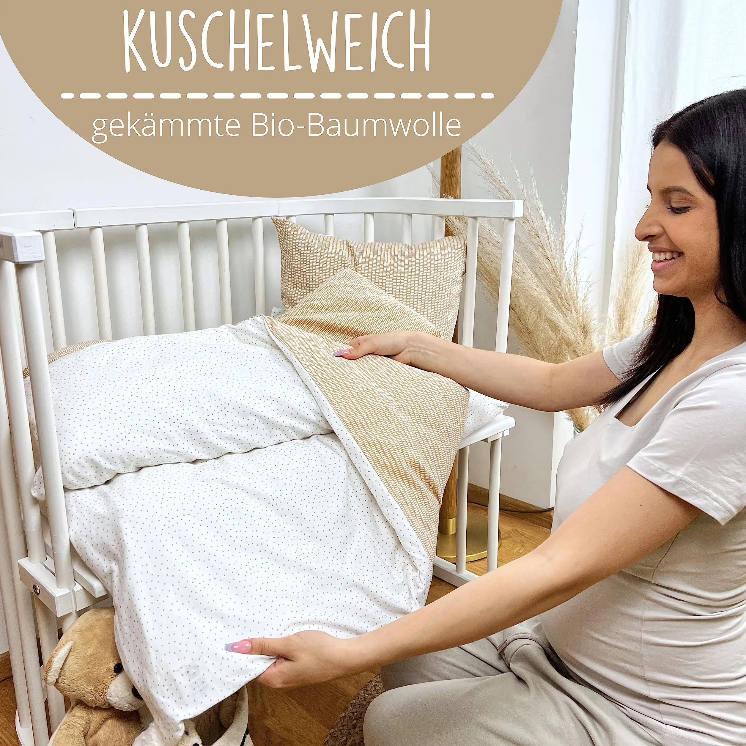 MimaDu - Komplet pościeli dziecięcej z bawełny ekologicznej GOTS (Oeko-Tex100) 100x135 cm - pościel z poszewkami na poduszkę i kołdrę dla chłopców i dziewczynek