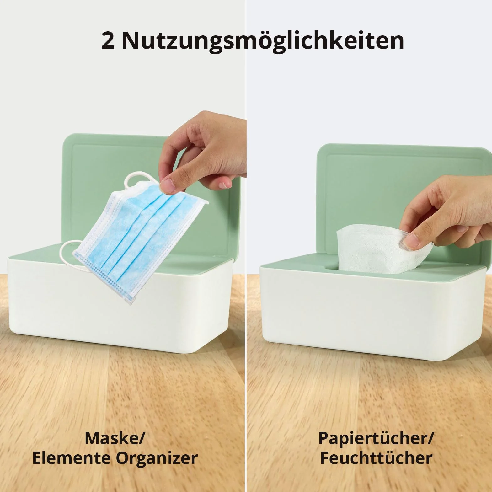 Pudełko na wilgotne chusteczki dla niemowląt, pudełko na wilgotny papier toaletowy, pudełko na wilgotne chusteczki zielone, pudełko do przechowywania chusteczek z pokrywką, do domu i biura