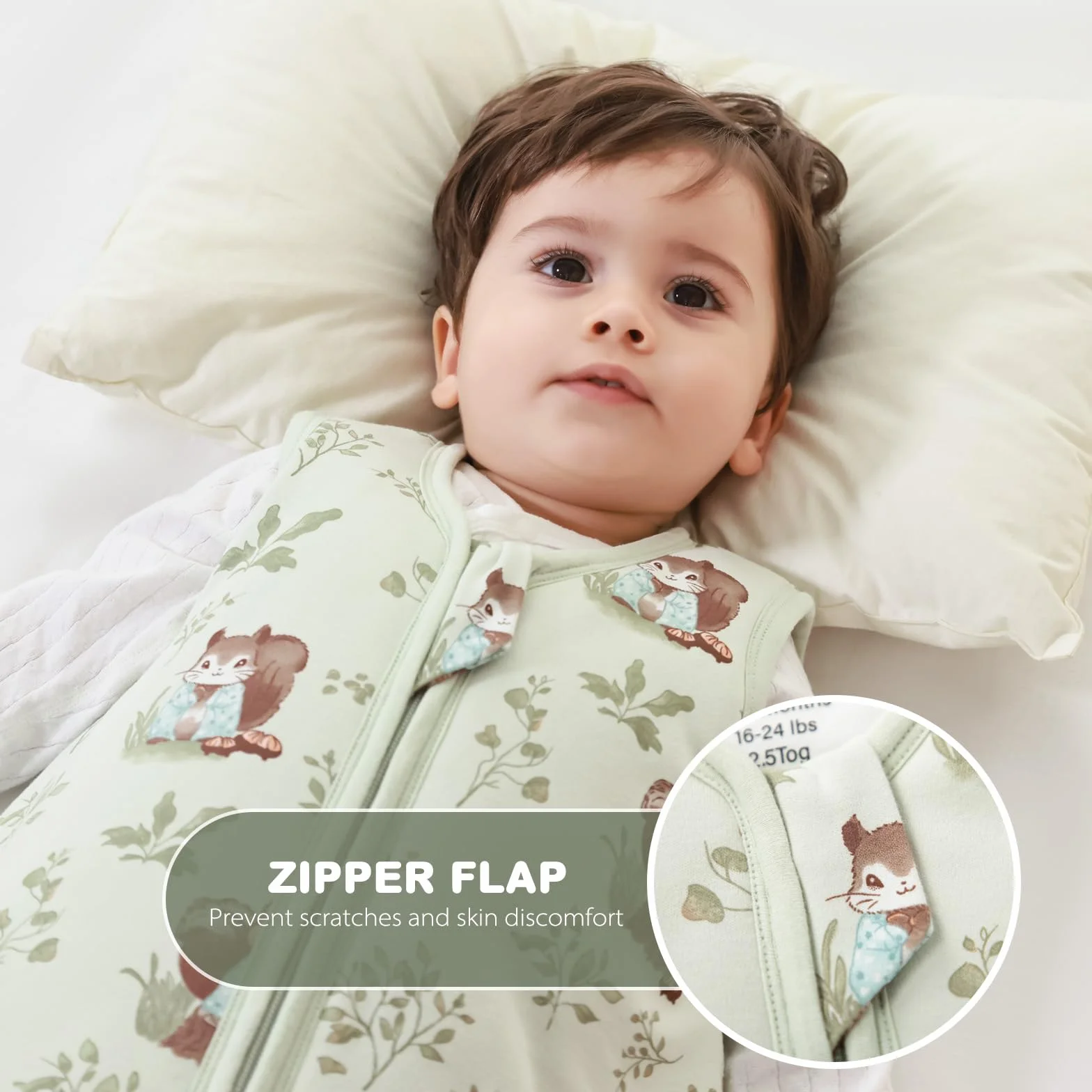 Mosebears Śpiwór zimowy dla niemowląt 2,5 Tog śpiwór, 100% bawełna, oddychający śpiwór dla niemowląt