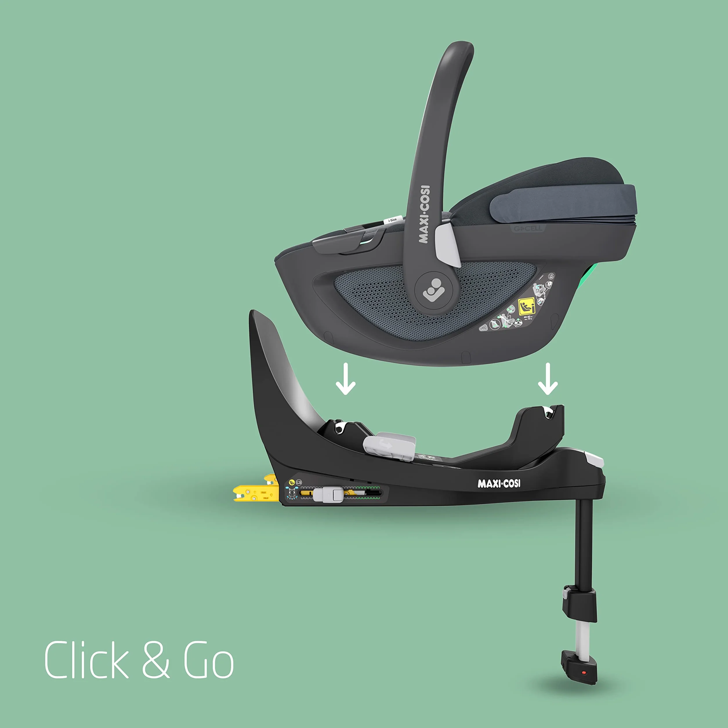 Maxi-Cosi Baza FamilyFix 360 i-Size, Obrotowy Fotelik Samochodowy System, Obrotowa Baza ISOFIX 360, 0–4 lata (40–105 cm), System FlexiSpin, Kontrola obracania TravelSafe, Click & Go, Black