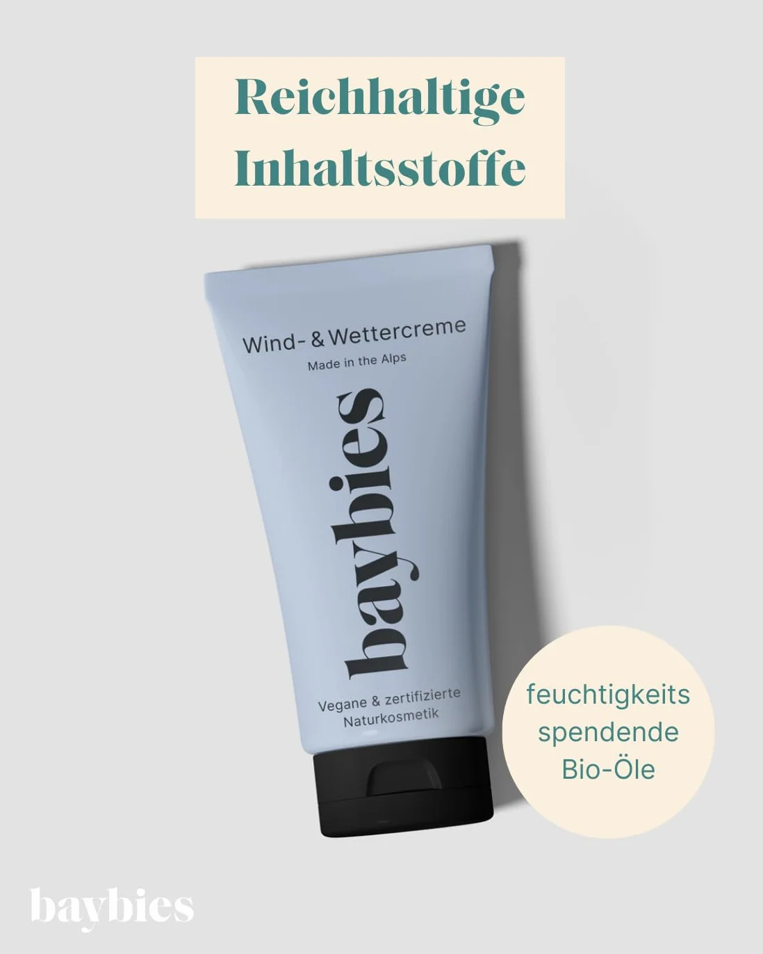 Krem przeciwwiatrowy i odporny na warunki atmosferyczne, 50 ml, chroni przed zimnem i wilgocią, krem dla dzieci do wrażliwej skóry dziecka, produkt wegański i certyfikowany przez farmaceutę