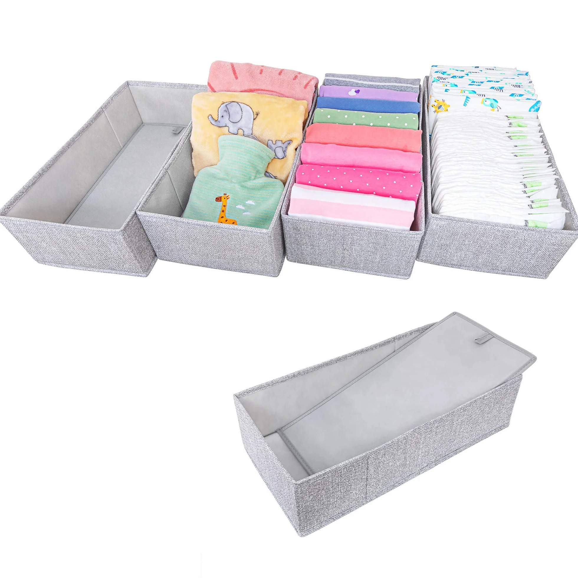 SIMPLE JOY® HEMNES FileFolding Box na komodę Hemnes, oryginał; dokładnie dopasowane; stabilne dno; system porządkowania przyborów do przewijania, odzieży dziecięcej, zabawek/swetrów, t-shirtów;