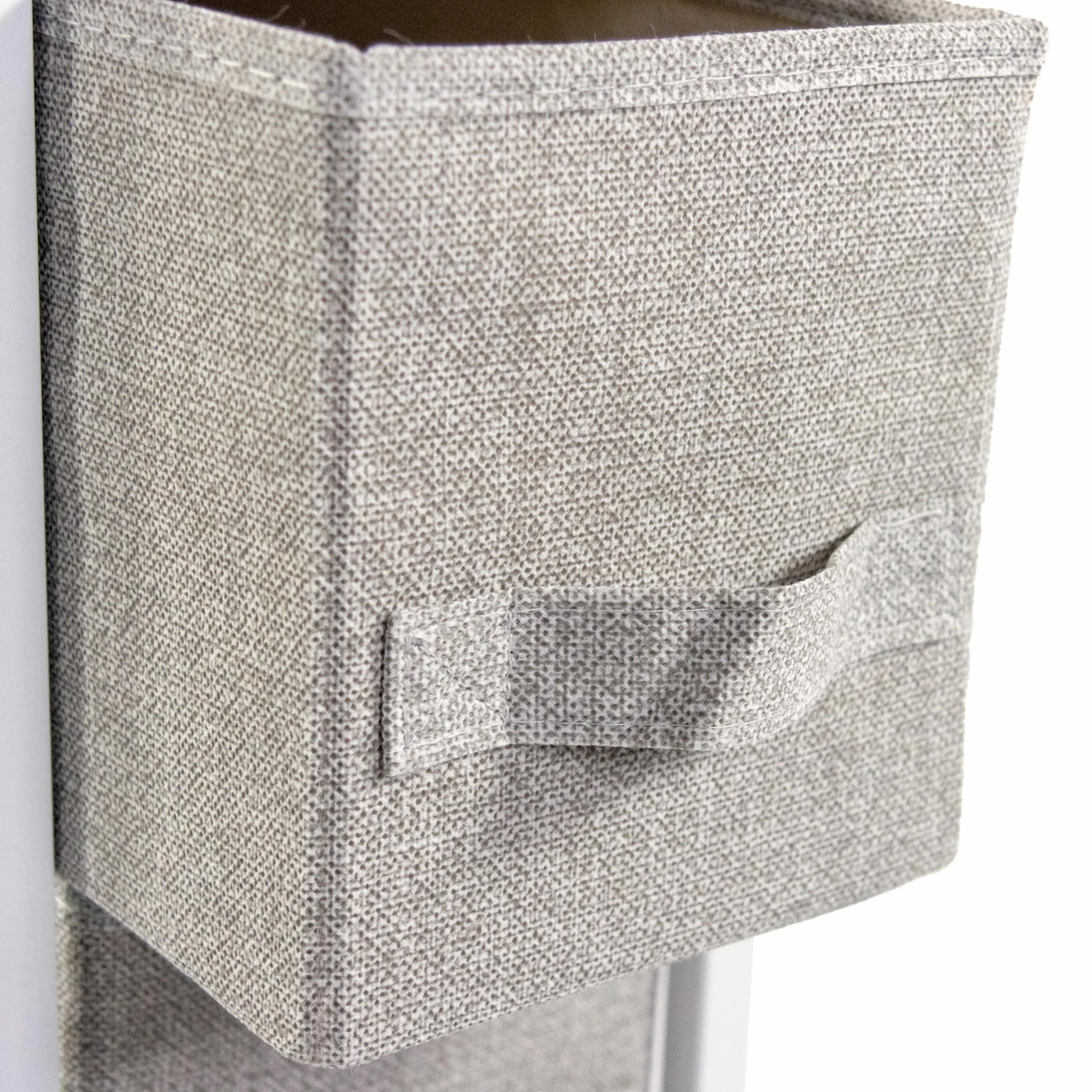 Komoda z 4 Materiałowymi Szufladami Foldress S 20 x 48 x 76 cm Komoda z Szufladami Organizer, Regulowane Stopki, Metalowa Konstrukcja, Szary
