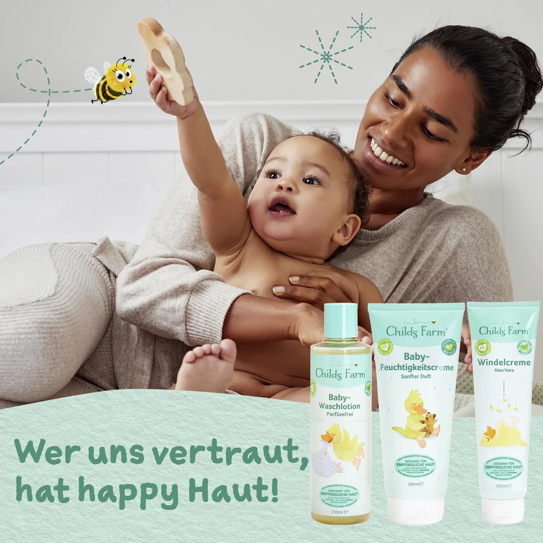 Childs Farm Balsam do mycia niemowląt 250 ml, bez perfum, delikatnie czyści | Odpowiedni dla noworodków z suchą, wrażliwą skórą również ze skłonnością do atopowego zapalenia skóry