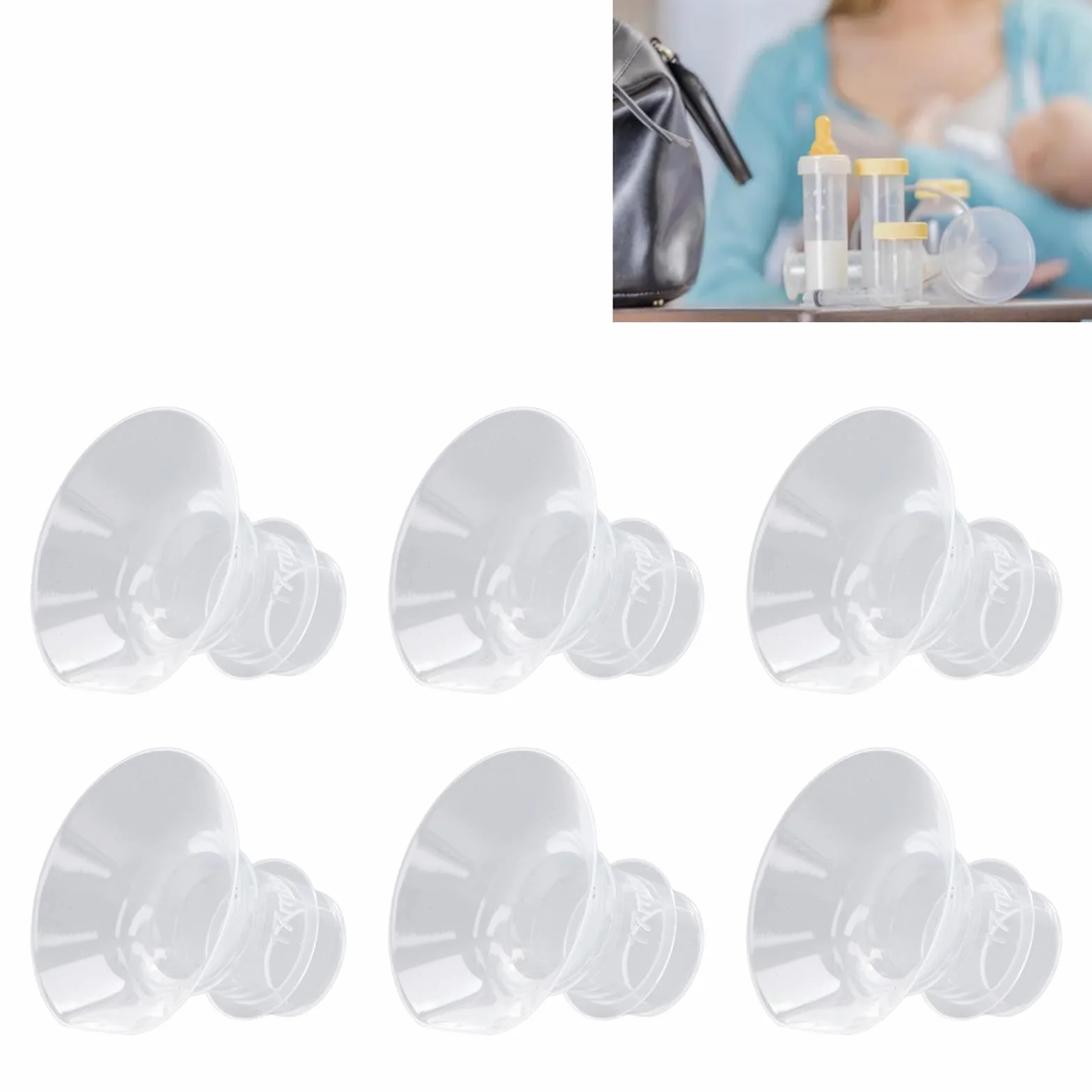 6 szt. Wkładki Kołnierzowe MomMed Poręczne Miseczki Laktator do Noszenia Zmniejsz Tunel 24 Mm do Innego Odpowiedniego Rozmiaru (17 MM)