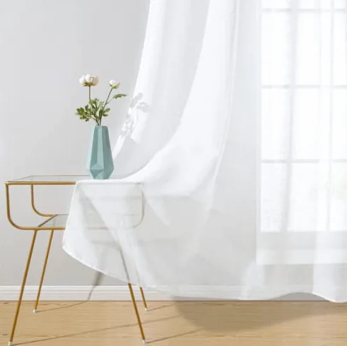 Zasłona 145 x 250 cm, 2 sztuki, biała, gotowa zasłona, zaciemniająca, nieprzejrzyste, na przelotkach, do salonu, pokoju dziecięcego, sypialni