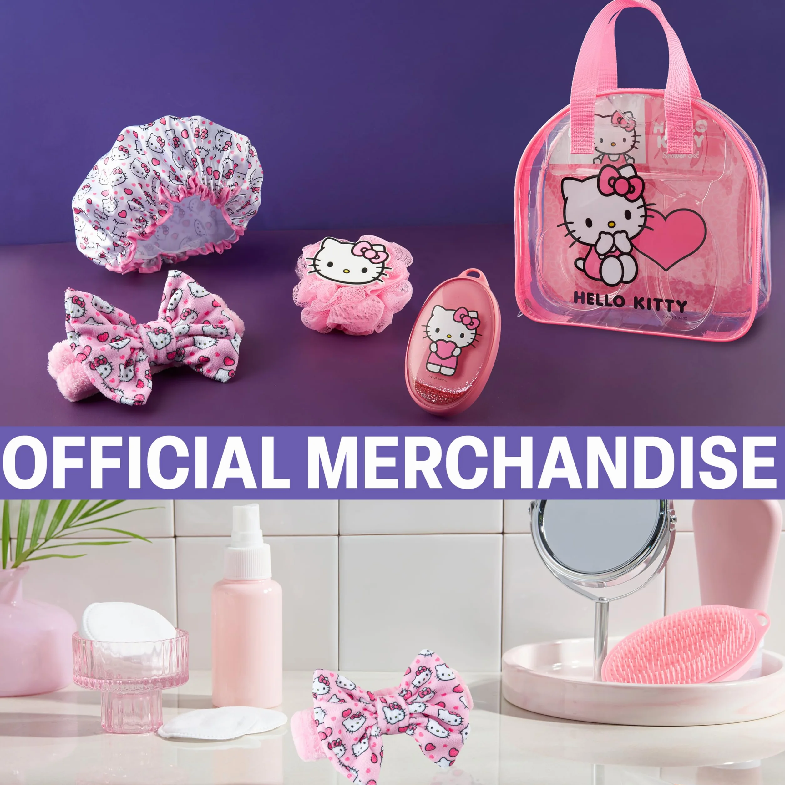 Get Trend Zestaw przyborów toaletowych i akcesoriów prysznicowych Hello Kitty (różowy Hello Kitty)