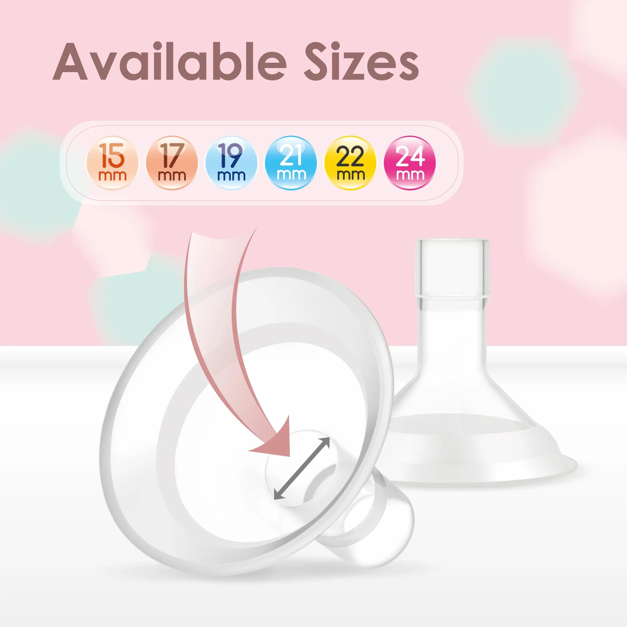 Maymom MyFit Comfy Series 19 mm dwuczęściowa osłona piersi kompatybilny z częściami laktatorów Medela, zamiennik osłon Medela, pasuje do złącza MaxFlow Flex, 2 szt.
