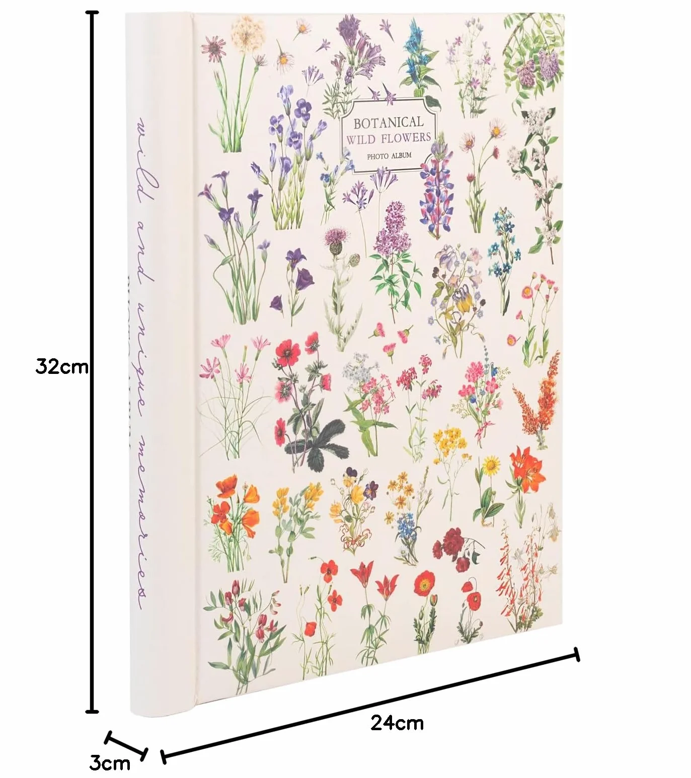 Grupo Erik Botanical Wild Flowers Self-Adhesive Photo Album | 9x12 inch / 24x32 cm / 15 Double Sided Pages | Hardcover | Friend Gifts | Photo Books For Memories | Cute Gifts
