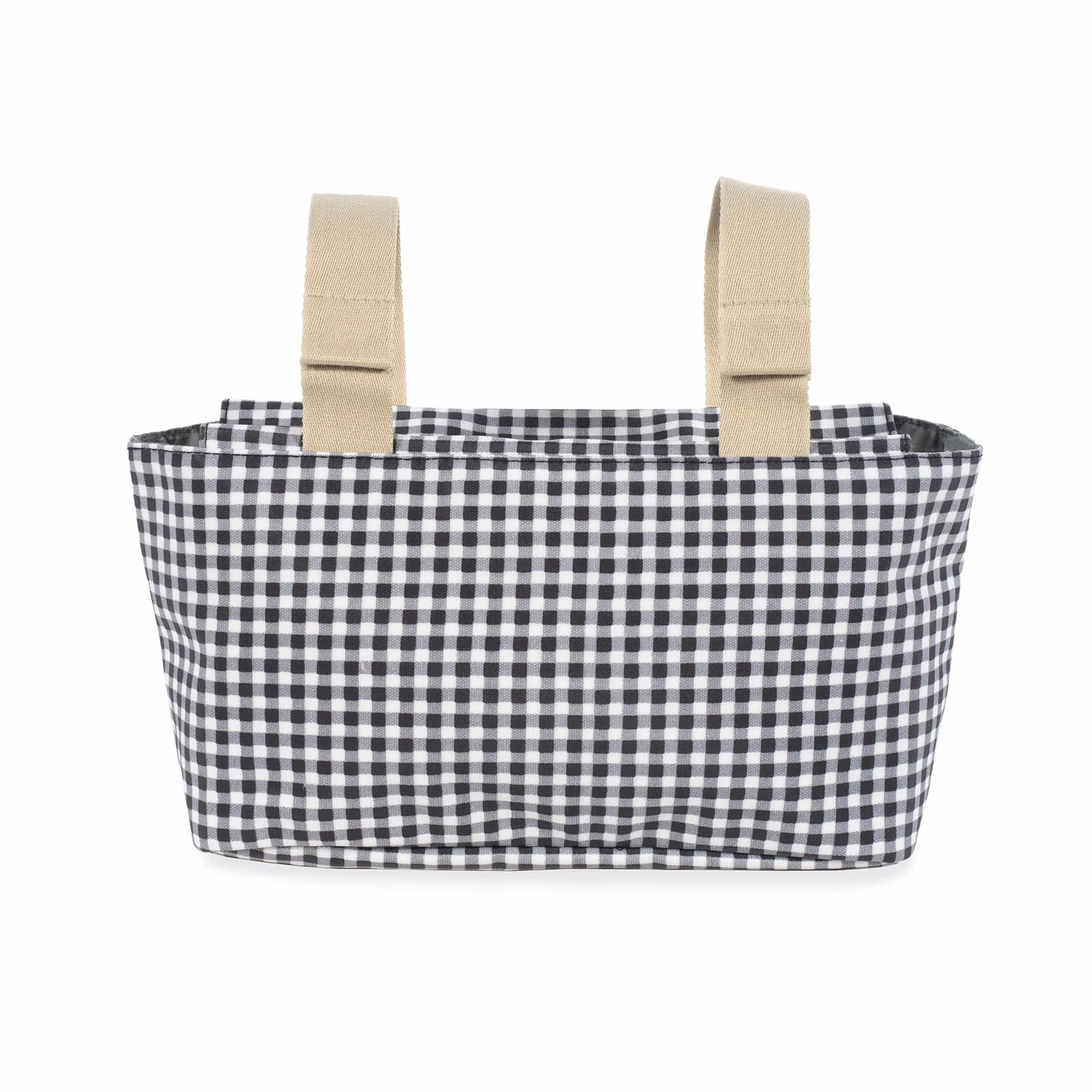 Walking Mum. I Love Vichy Organizer Bag, Torba ciążowa na wózek dziecięcy, krótkie uchwyty do wózka, kolor czarny, wymiary 31 x 17 x 12 cm