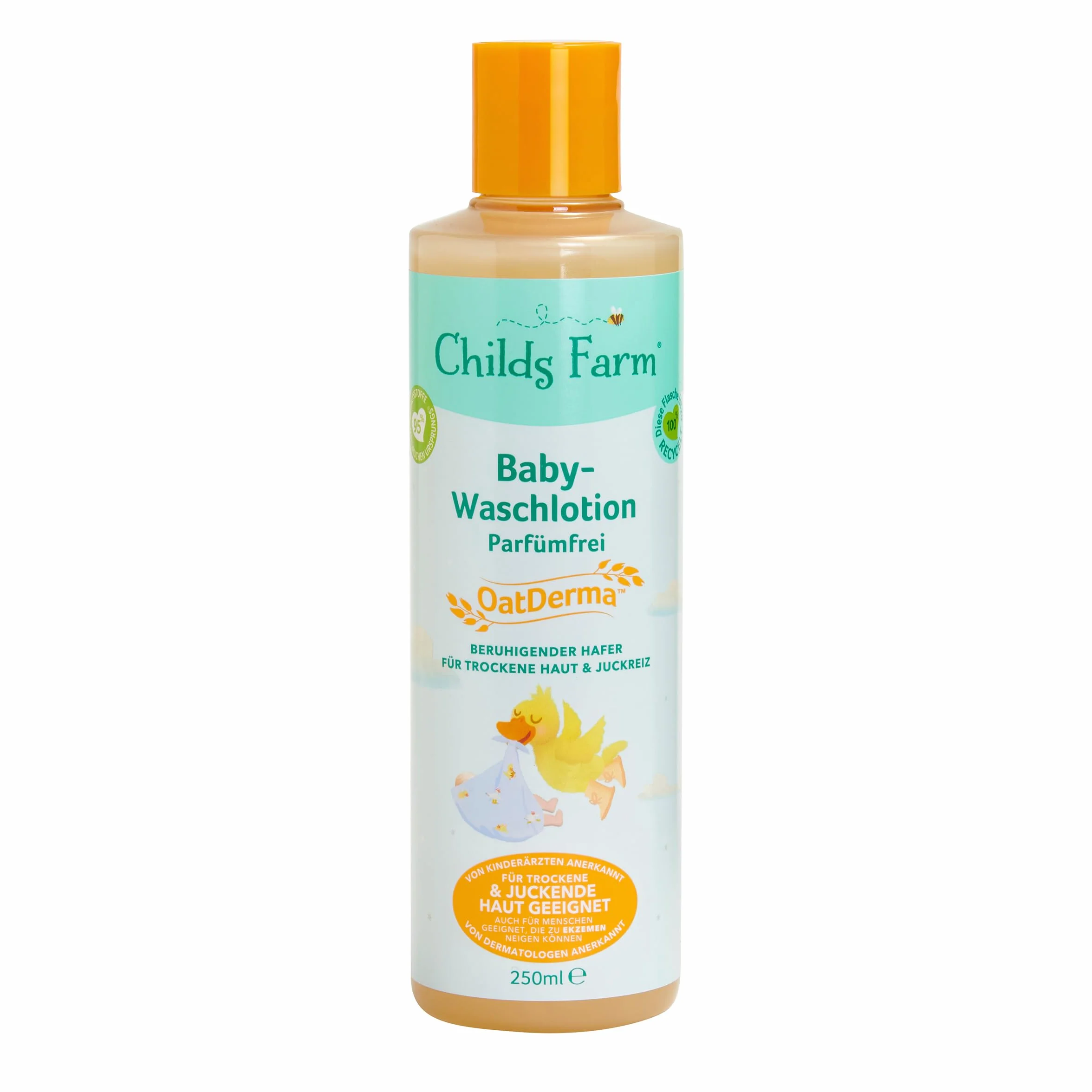 Childs Farm OatDerma Baby balsam do mycia 250 ml, bez perfum |Delikatne czyszczenie, do wrażliwej lub skłonnej do egzemy skóry niemowląt i dzieci. Również dla noworodków.