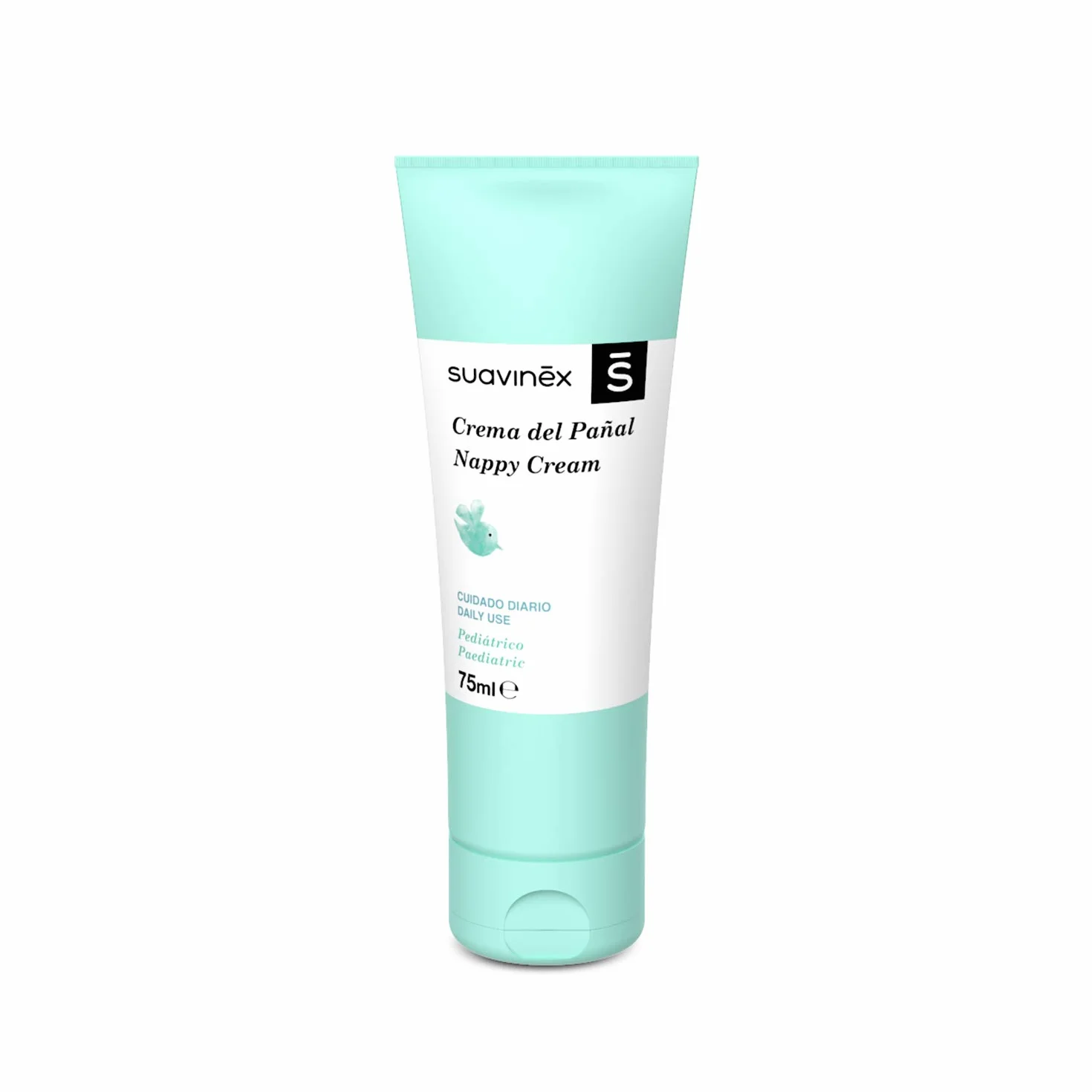 Suavinex, Krem do wymiany dla niemowląt, 75 ml, Odpowiedni dla skóry wrażliwej, 90% składników pochodzenia naturalnego, kremowy krem do wymiany, chroni przed podrażnieniami