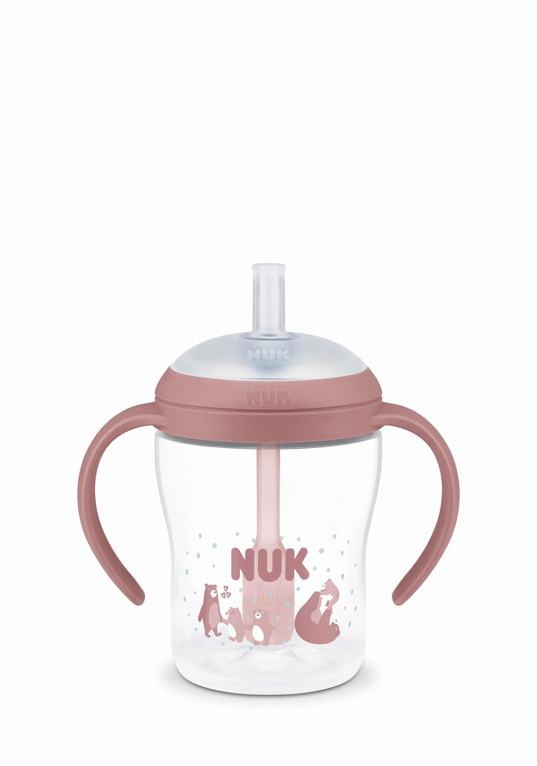 Butelka ze słomką Perfect Match Learner | 8+ miesięcy | 150 ml | Nieprzeciekająca kubek ze słomką dla niemowląt | Antypoślizgowe uchwyty | Miś | 1 sztuka