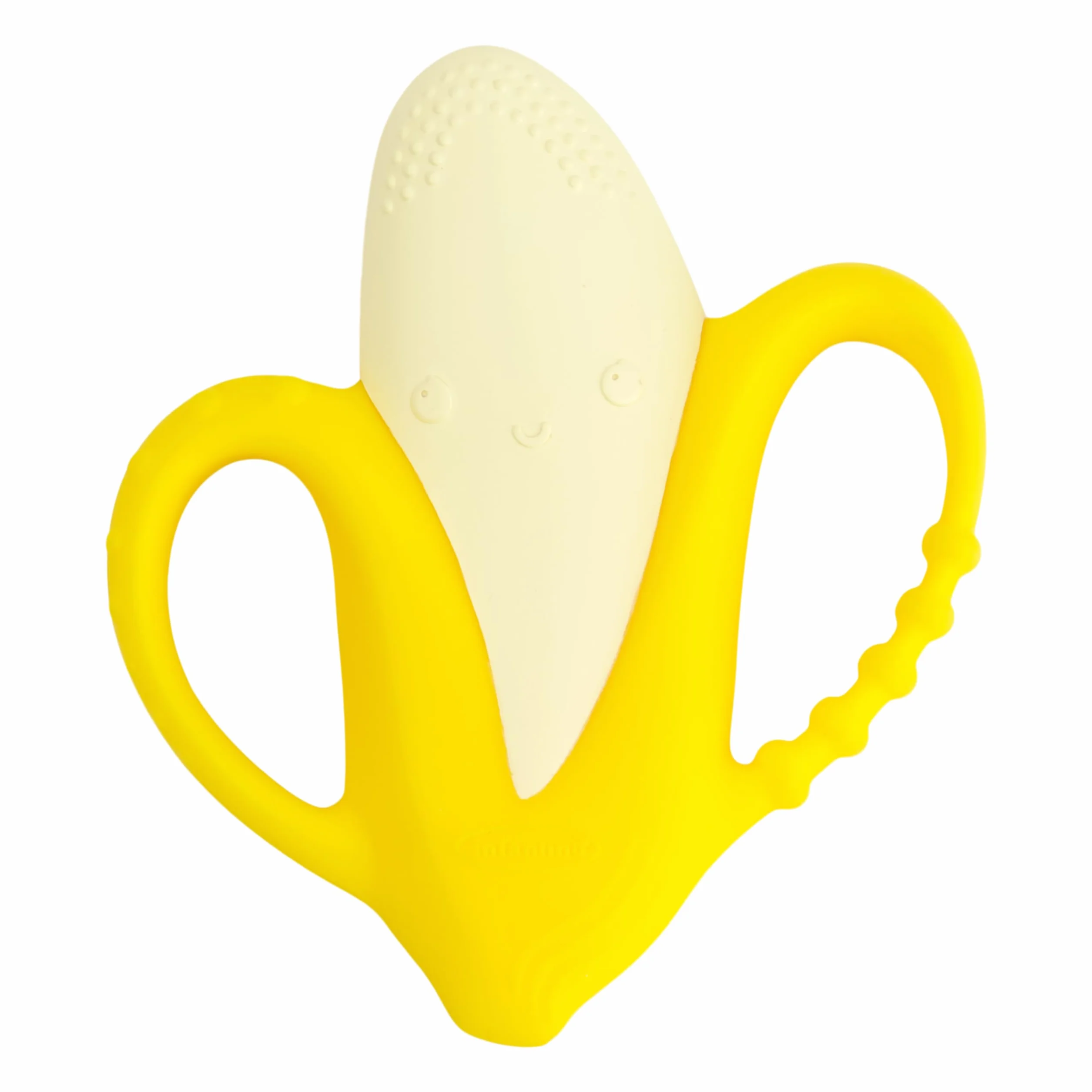 Infantino Lil' Nibbles, silikonowy gryzak z teksturą, bez BPA, miękki, łatwy do trzymania, stymulacja sensoryczna dla niemowląt, banan