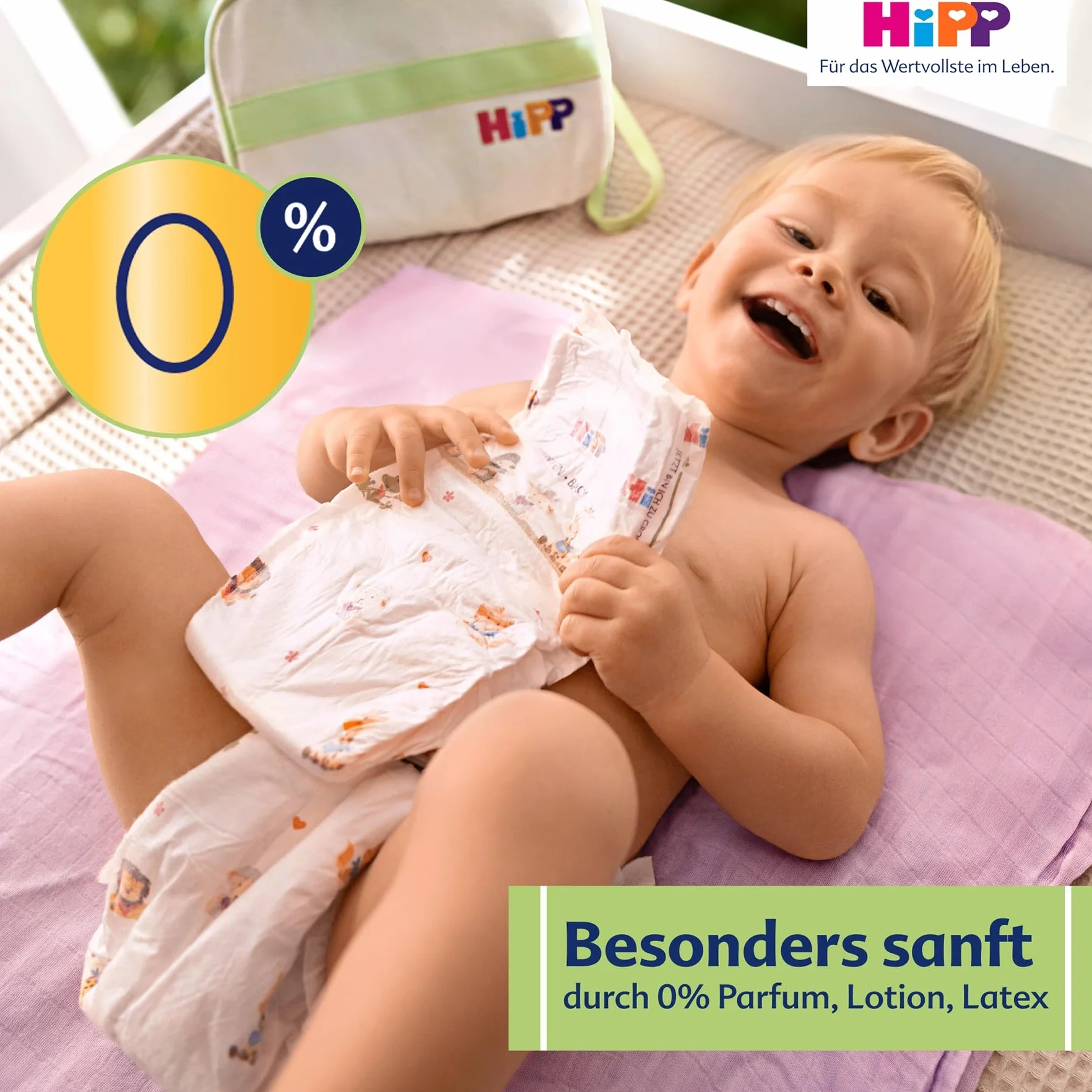 HiPP Bardzo miękkie pieluchy premium rozmiar 2 (mini 4-8 kg), 93 sztuki (3 opakowania po 31), z potrójną ochroną przed wyciekiem i podwójną ochroną skóry