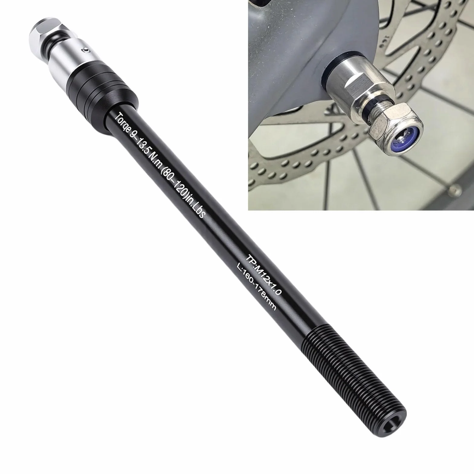 Sorandy M12 Przyczepka Rowerowa oś Przelotowa, Adapter Przyczepki Przez oś Aluminium Stal Nierdzewna, Adapter Przyczepki Rowerowej ze Stabilnym, Bezpiecznym Połączeniem do Rowerów Szosowych i