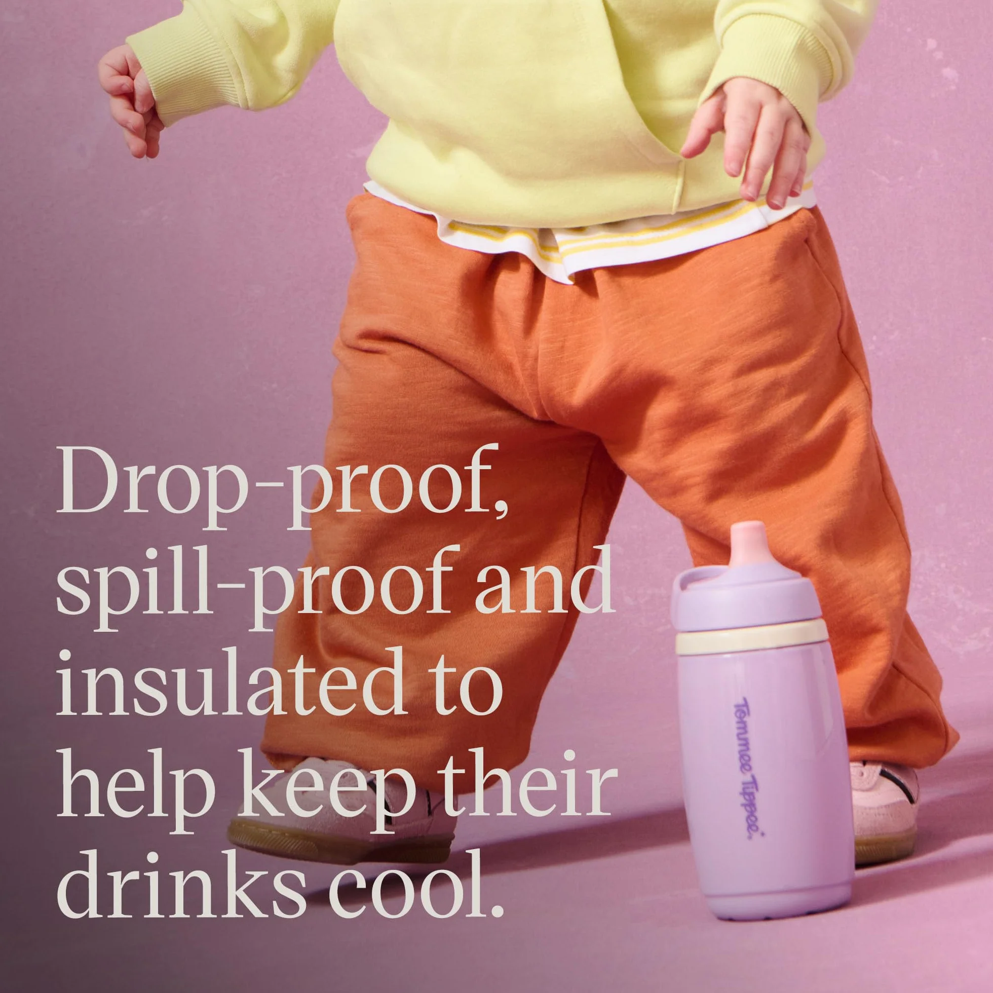 Tommee Tippee Zestaw 2 izolowanych kubków z aktywnym dzióbkiem, 266 ml, zapobiegająca rozlewaniu się butelki na wodę dla małych dzieci w wieku od 12 miesięcy, izolowane, aby utrzymać chłód napojów