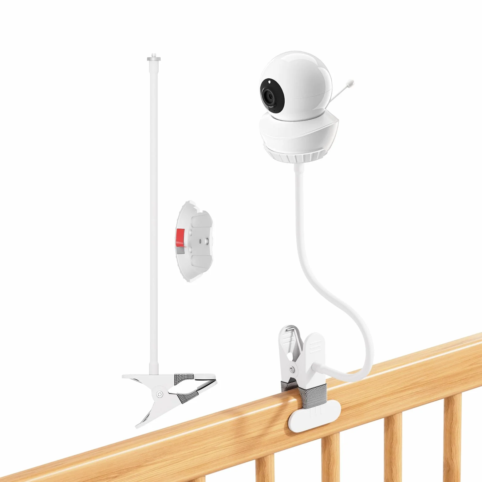 Babysense uchwyt na monitor HD S2/V43, elastyczny uchwyt do elektronicznej niani, kompatybilny z Babysense V43/S2, uchwyt na klips, elastyczny uchwyt obrotowy, nie wymaga wiercenia, uchwyt dla