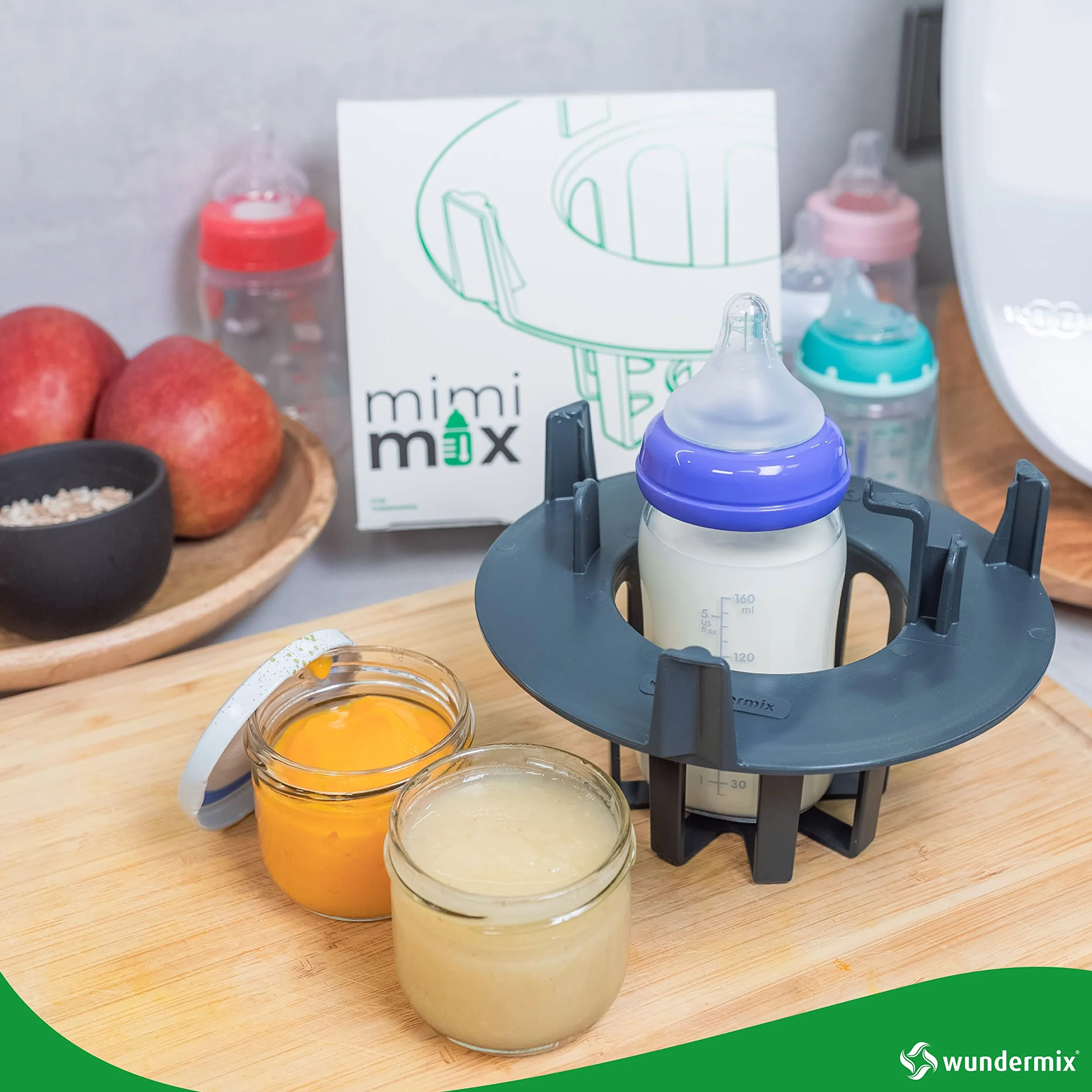 Wundermix - Mimimix Podgrzewacz Butelek dla Niemowlat kompatybilny z Thermomix TM7, TM6 i TM5 • Delikatne Podgrzewanie Jedzenia dla Dzieci i Mleka • Sterylizacja Butelek w Thermomix