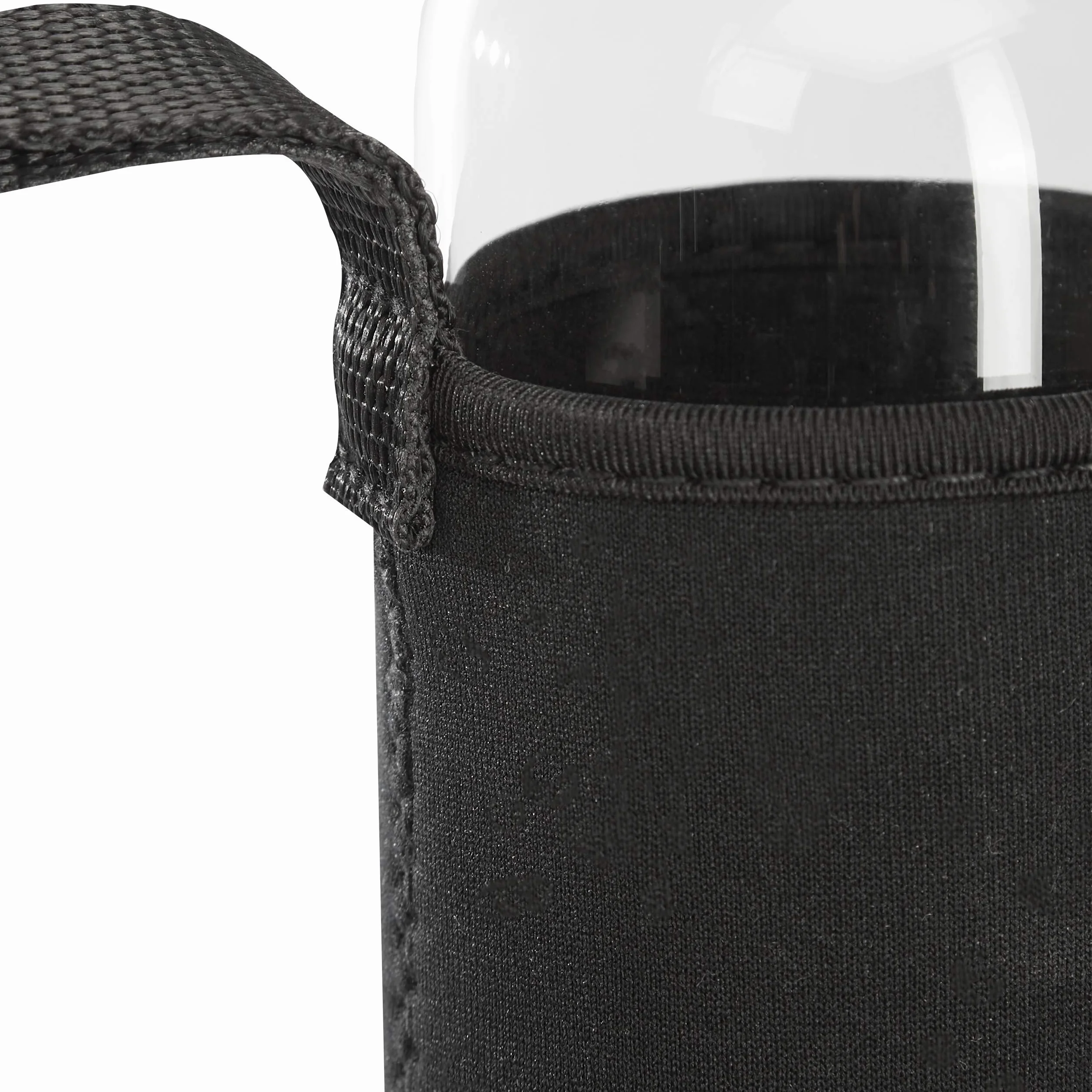 Relaxdays Zestaw 6 szklanych butelek do picia, butelka na wodę z pokrywką, 500 ml, można myć w zmywarce, wodoodporna, przezroczysta/czarna