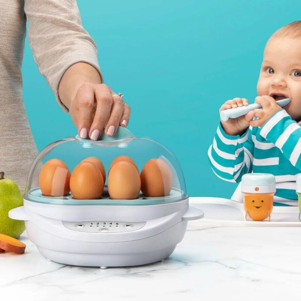 Nutribullet Baby Turbo parowar do przygotowywania posiłków dla niemowląt, procesor żywności dla niemowląt, urządzenie do dezynfekcji i sterylizacji; 420 W; BSR08N