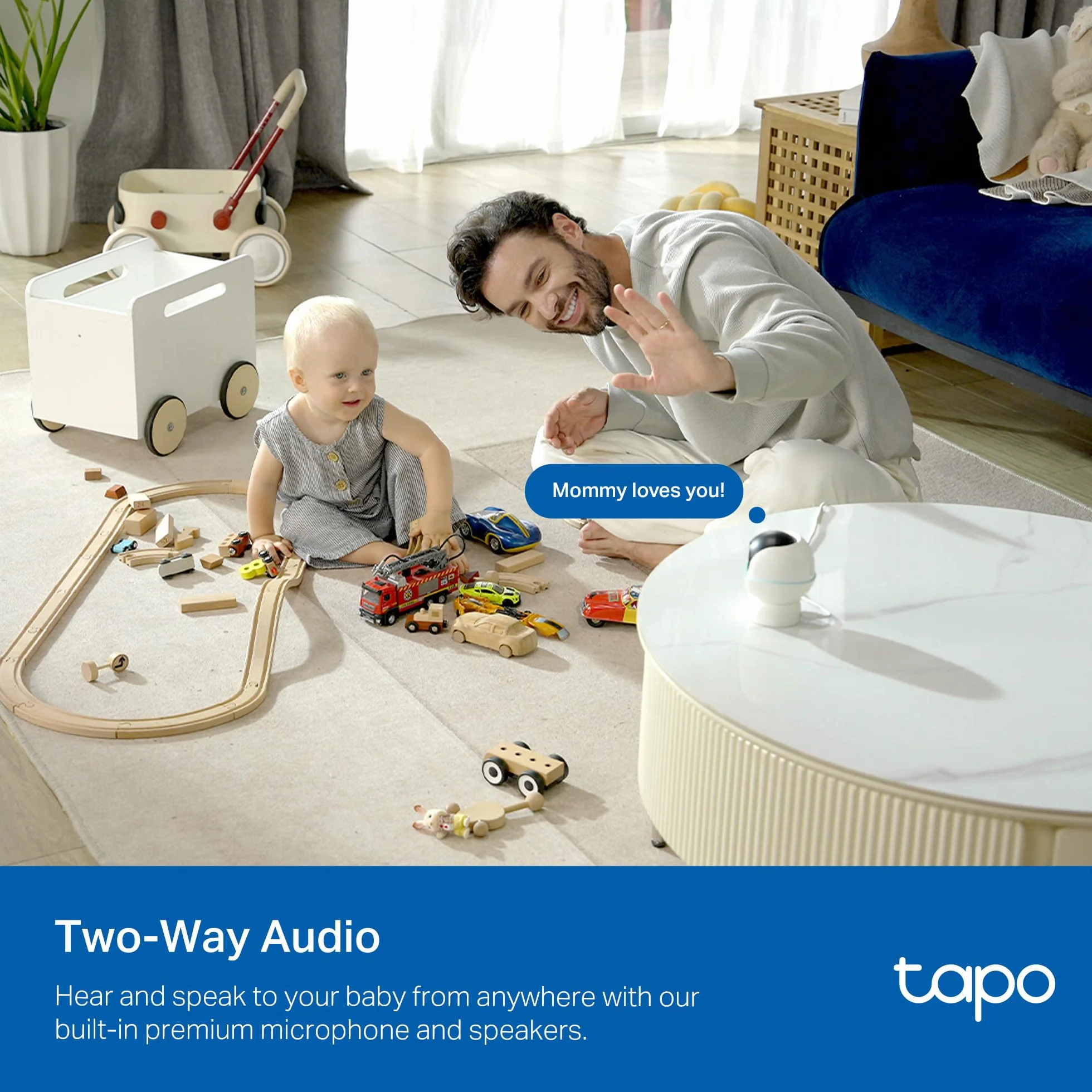 Tapo C840 BabyCam podwójny obiektyw (kompatybilny z Apple Home, wykrywanie krzyków i zakrytej twarzy, analiza i raport snu, kołysanki i biały szum, lampka nocna, karta microSD do 512 GB)