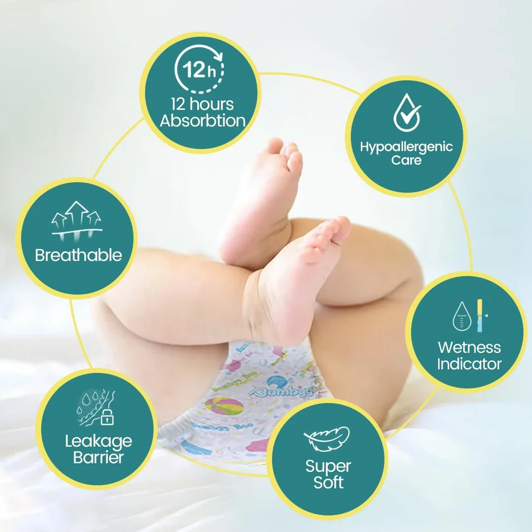 Pieluchy dla niemowląt Bumbyy - Rozmiar 2 - 48 szt. (1 opakowanie) – Ultra-chłonne, szczelne pieluchy dla wrażliwej skóry, hipoalergiczne i przetestowane dermatologiczne, miękkie, cienkie, suche przez