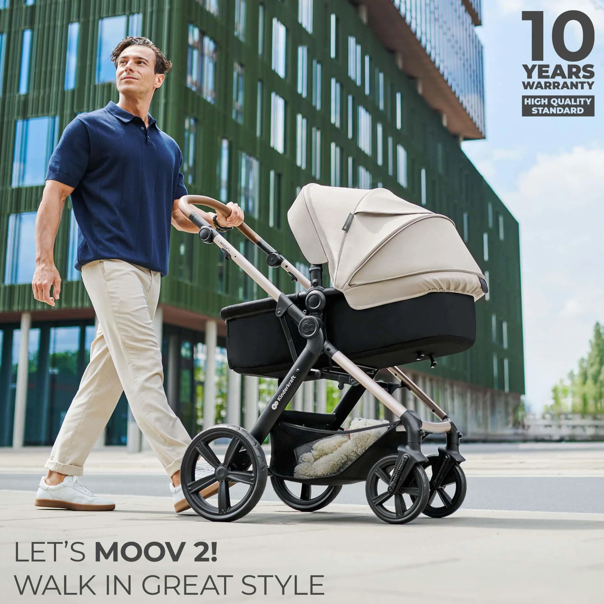 Kinderkraft MOOV 2 3 w 1 fotelik samochodowy, Mink PRO I-Size, system podróżny, wózek dziecięcy, krzesło spacerowe, składane, dla noworodka, od urodzenia do 3 lat, Czarny