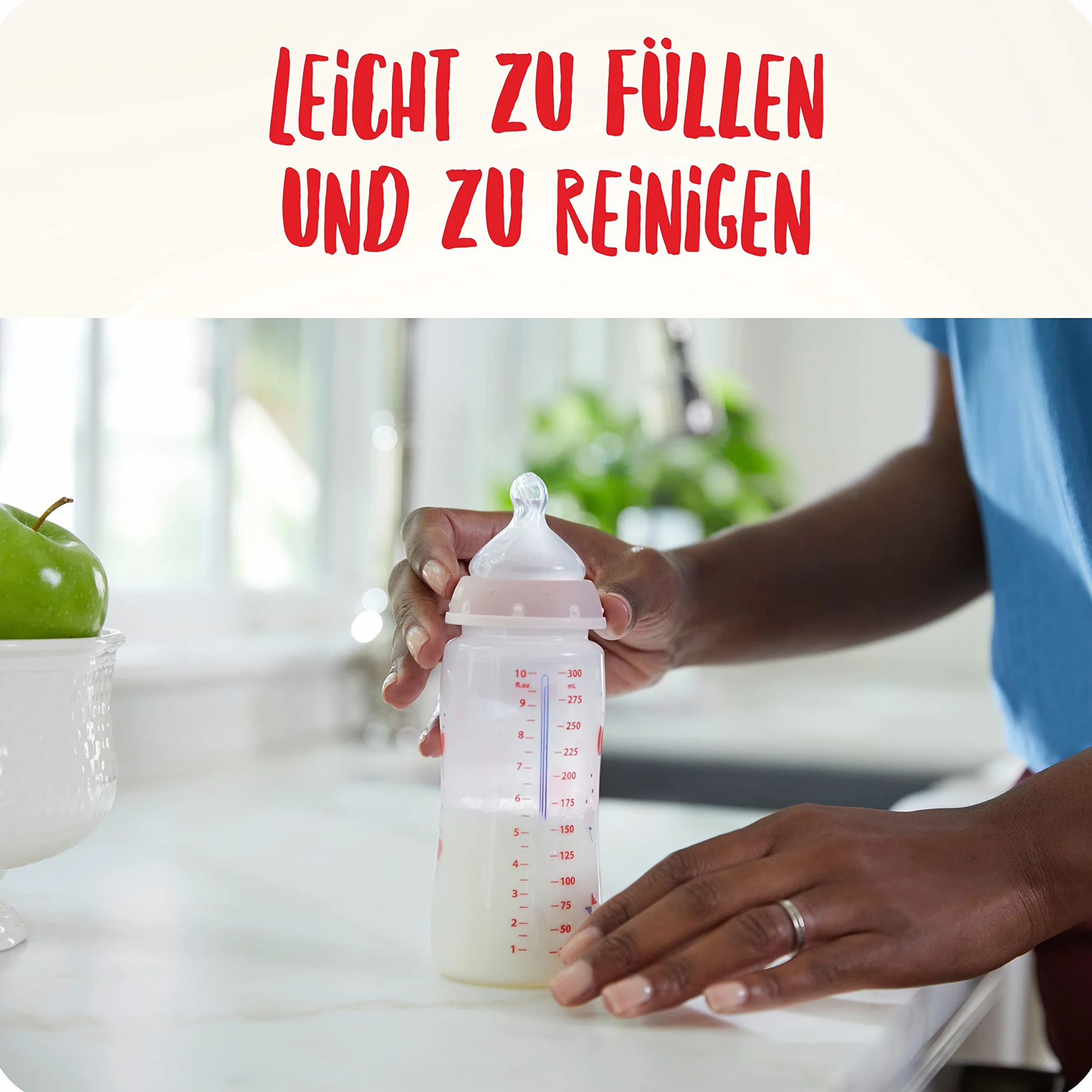 NUK First Choice+ butelki dla niemowląt ze szkła, zestaw startowy | 0 – 6 miesięcy | 4 x butelka dla niemowląt i pudełko na butelki | nie zawiera BPA | serce (neutralne) | 5 sztuk