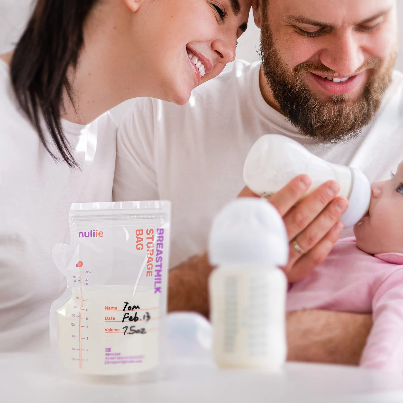 Nuliie 120 sztuk worków na mleko matki, 250 ml, nie zawiera BPA, worki do przechowywania mleka matki z dzióbkiem do karmienia piersią, wolnostojące, można je zamrozić, oszczędzają miejsce