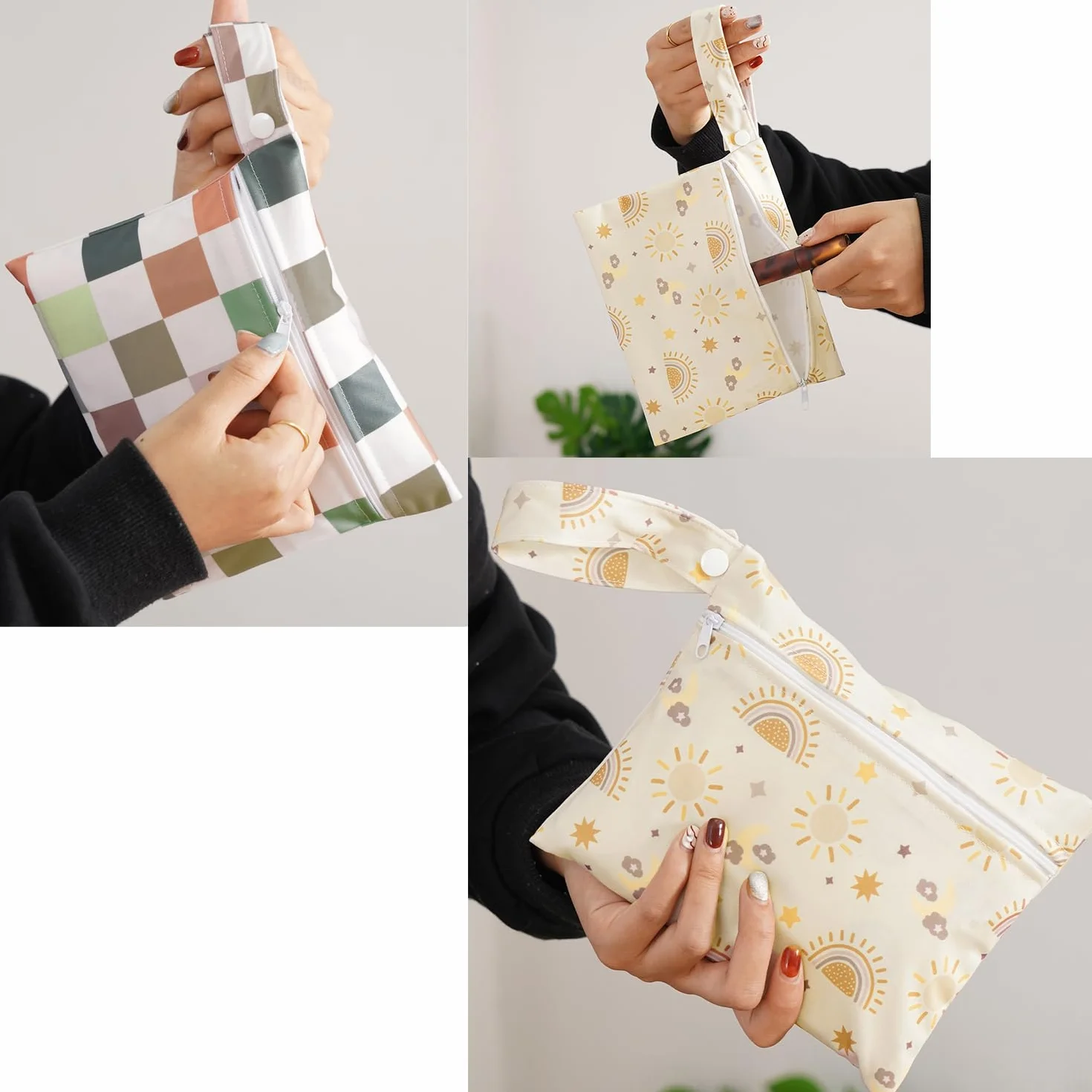 Wodoszczelna mini torba na pieluchy z kolorowym wzorem zwierzęcym 22x15 cm organizer dla niemowląt