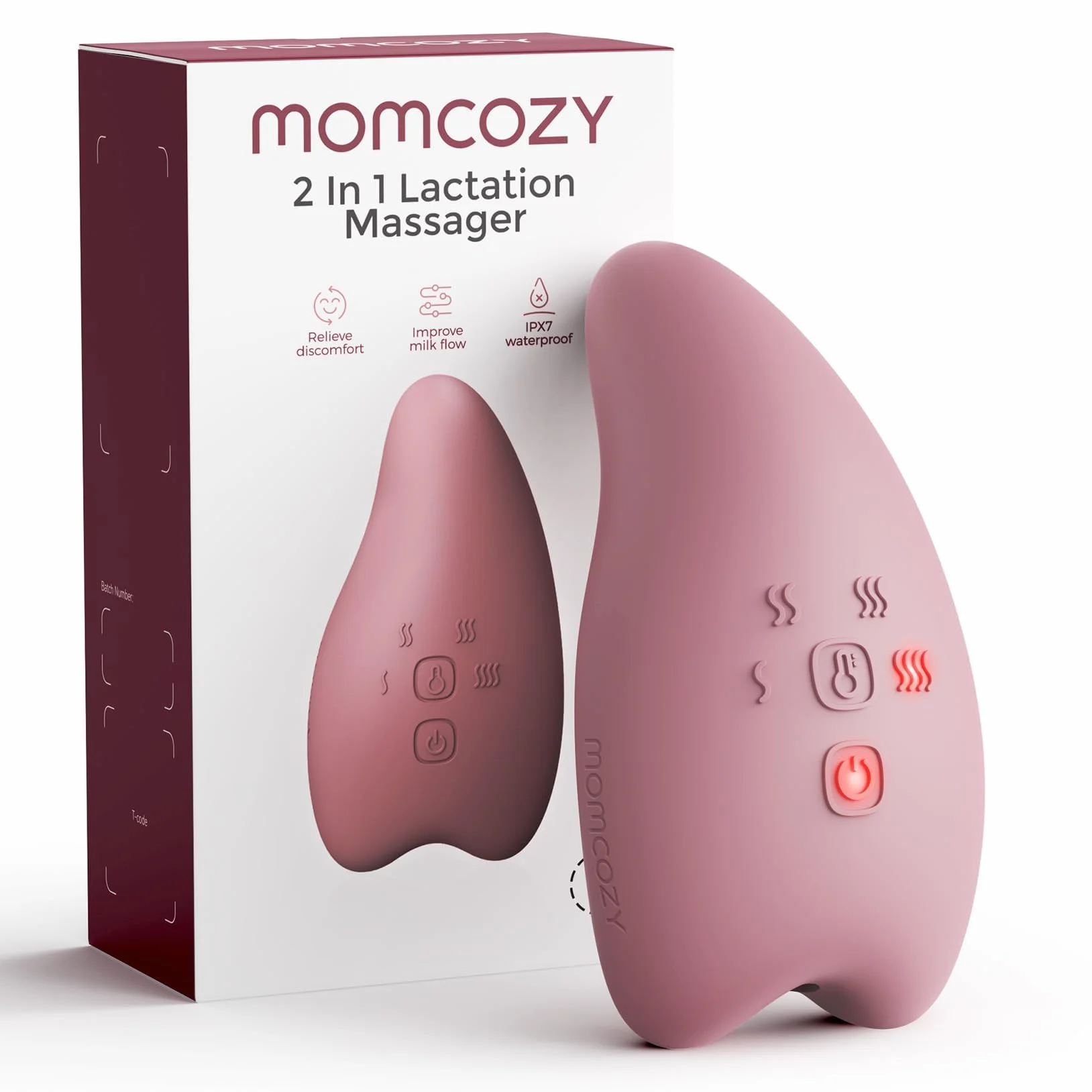 Momcozy A1Pro masażer do karmienia piersią – głębokie wibracje i szybkie nagrzewanie w celu złagodzenia gromadzenia się mleka i bardziej efektywnego wypompowywania. Z funkcją pamięci i szybkim