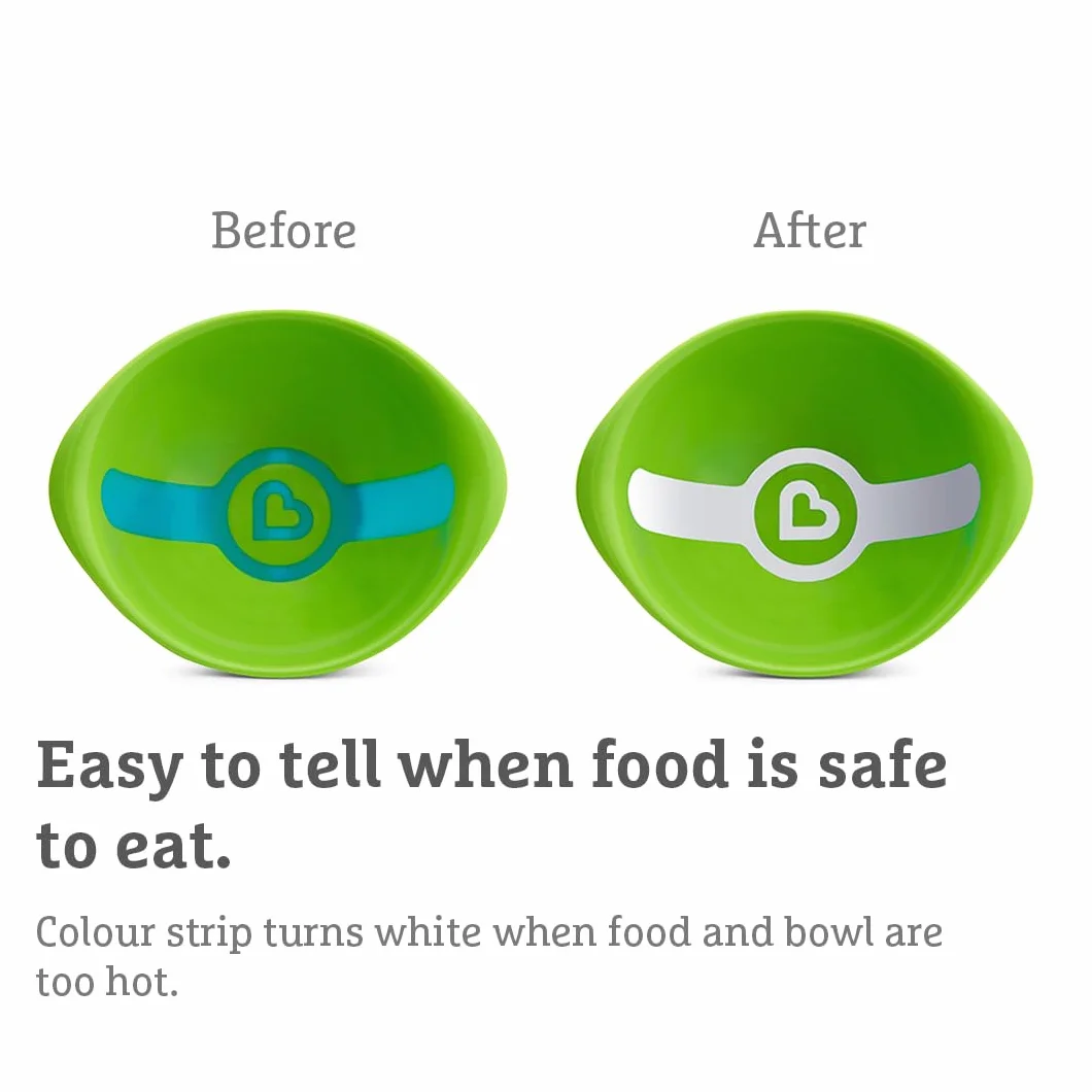 Munchkin White Hot Toddler Bowls, Colour Strip Turns White When Food and Bowl are Too Hot, Pack of 3