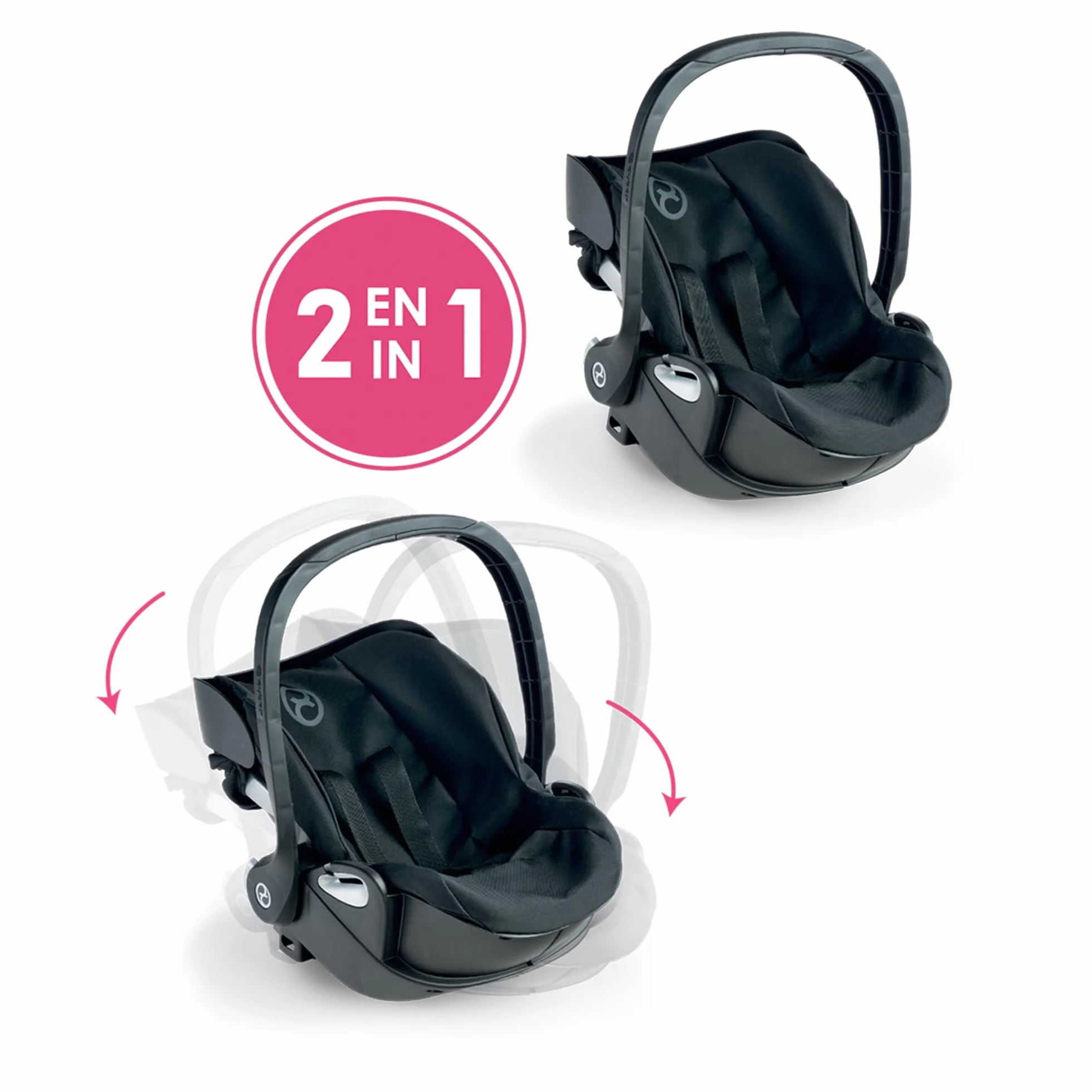 Corolle - 9000141880 - Cybex 2 w 1 Poupon Holder, czarny, akcesoria, dla ośmiornic 36 i 42 cm, od 3 lat