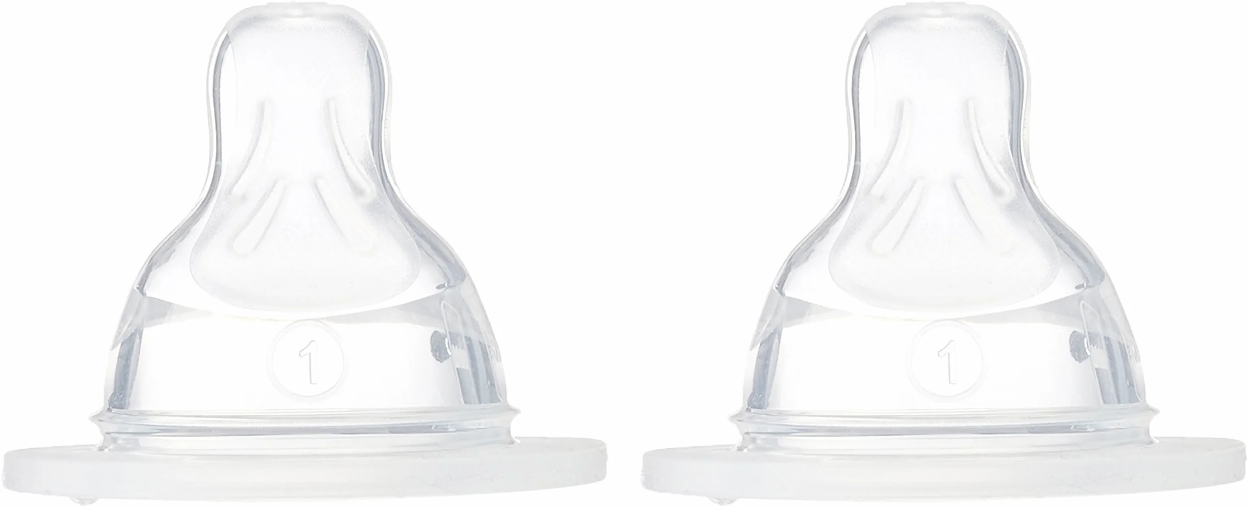 MAM Anatomiczny smoczek 1 powolny przepływ – silikon, 2 sztuki, przezroczysty