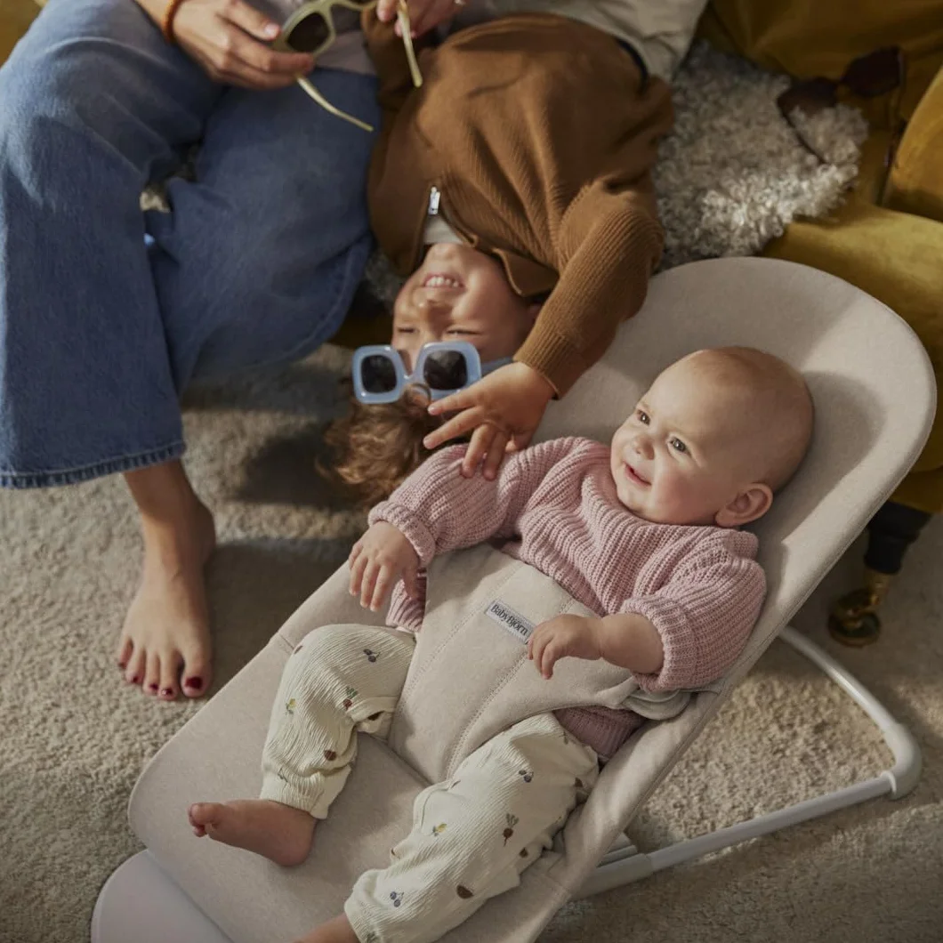 BabyBjörn Bouncer Bliss, tkany melanż, jasnobeżowy