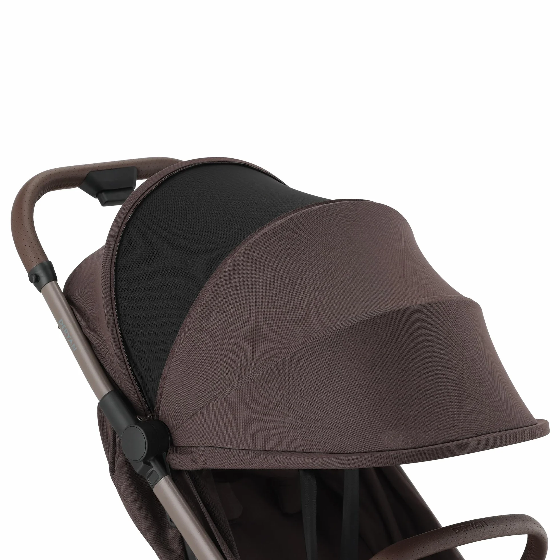 Deryan AIR Travel Buggy dla dzieci od urodzenia do 22 kg, 0-4 lata, z funkcją leżenia, ultralekki 8 kg, składany jedną ręką, UPF 50+, kosz do 5 kg (czekoladowy)