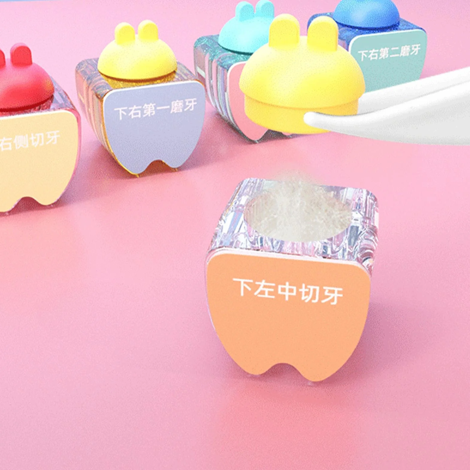 Generisch Tooth Keepsake Box, Baby Teeth Collection, Labels, Bunny Shaped Growth Record Keepsake 5.35x6.46x1.34 cali for Kids, Memory Storage Case Home, School and Birthday