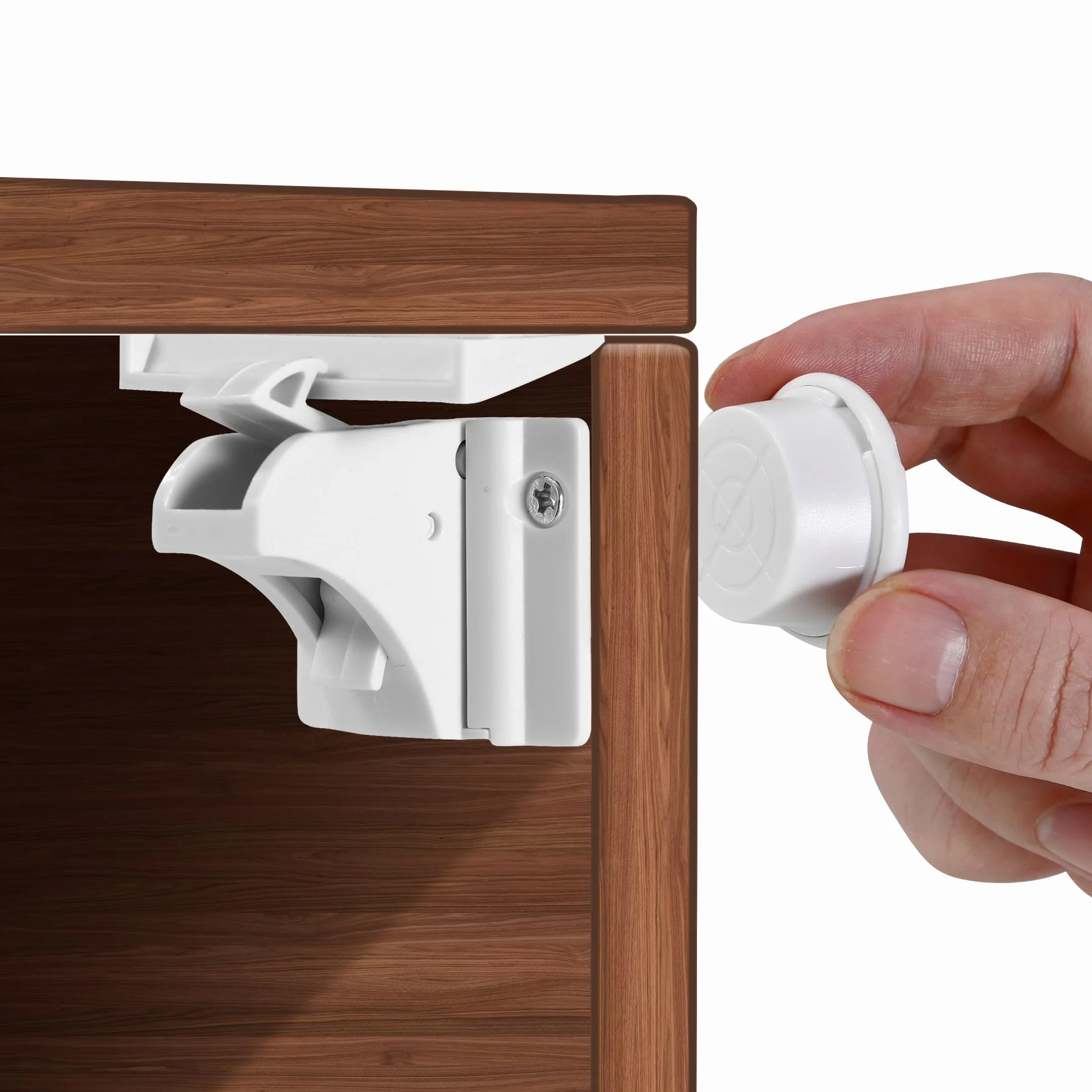 Kindersicherung Schrank,Magnetisches Schrankschloss,Unsichtbare Kindersicherung Schrank,Weiß, 12 Schlösser + 3 Schlüssel