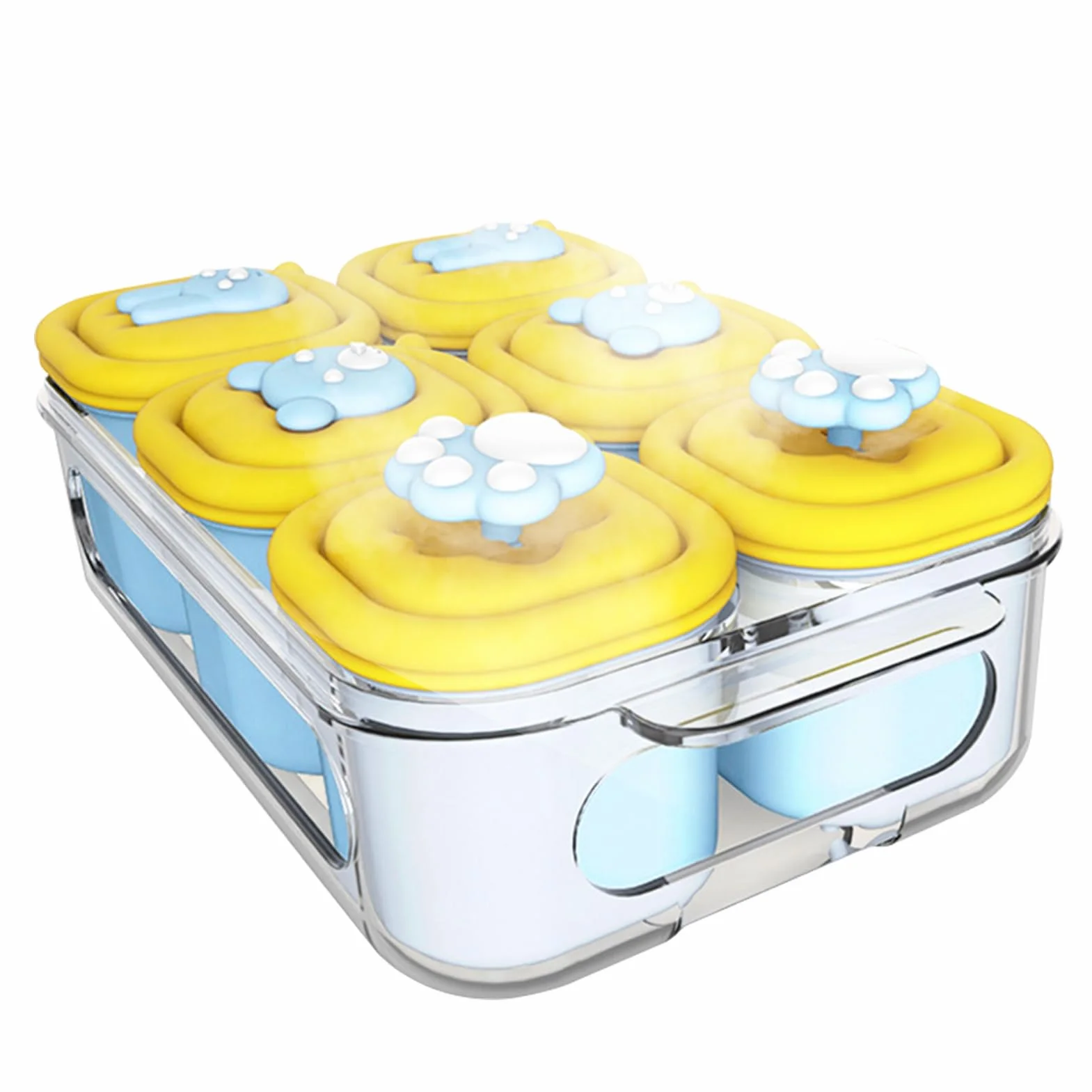 Baby Food Freezer Tray, Foods Storage Mold, 1.97x1.97x2.36 inches Textures Breastmilk Organizer Container, Dishwasher Safe, Silicone Tray for Homemade Purees and Breast Milk Use