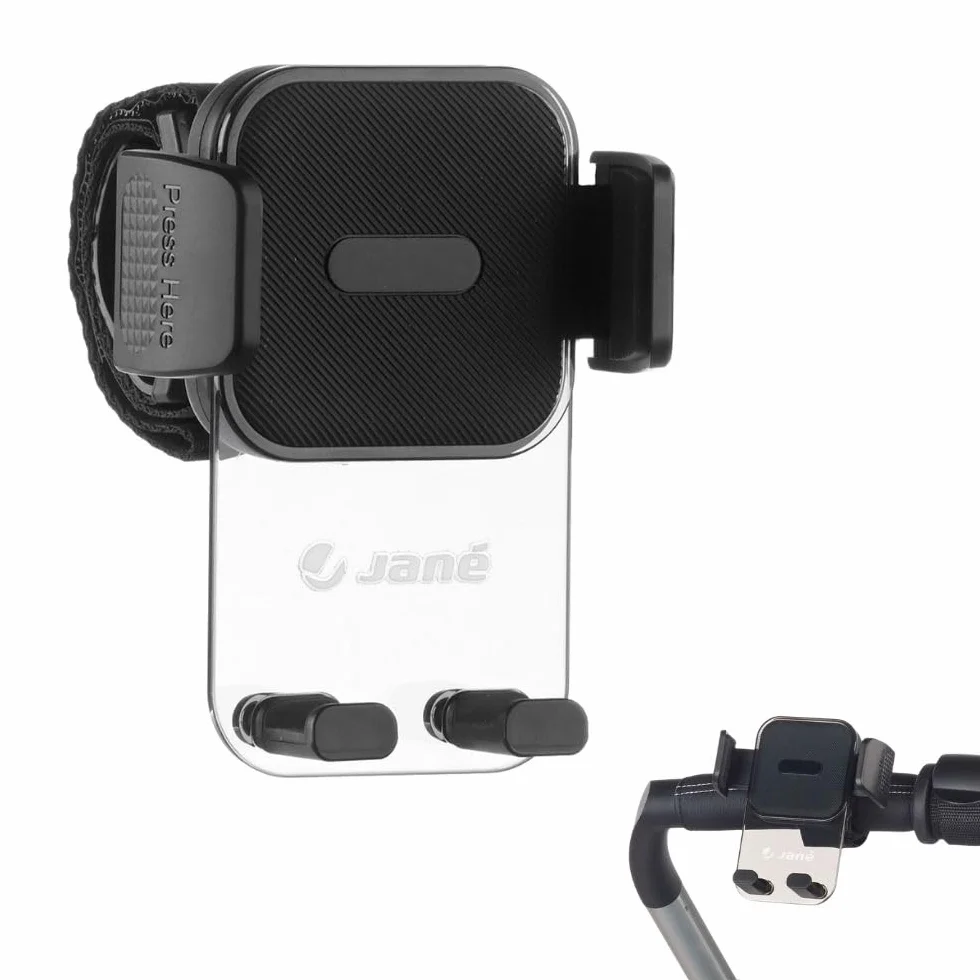 Jané Uchwyt na smartfon do wózka, uniwersalny, obrót 360 Multiposition, łatwa instalacja, stabilny i bezpieczny