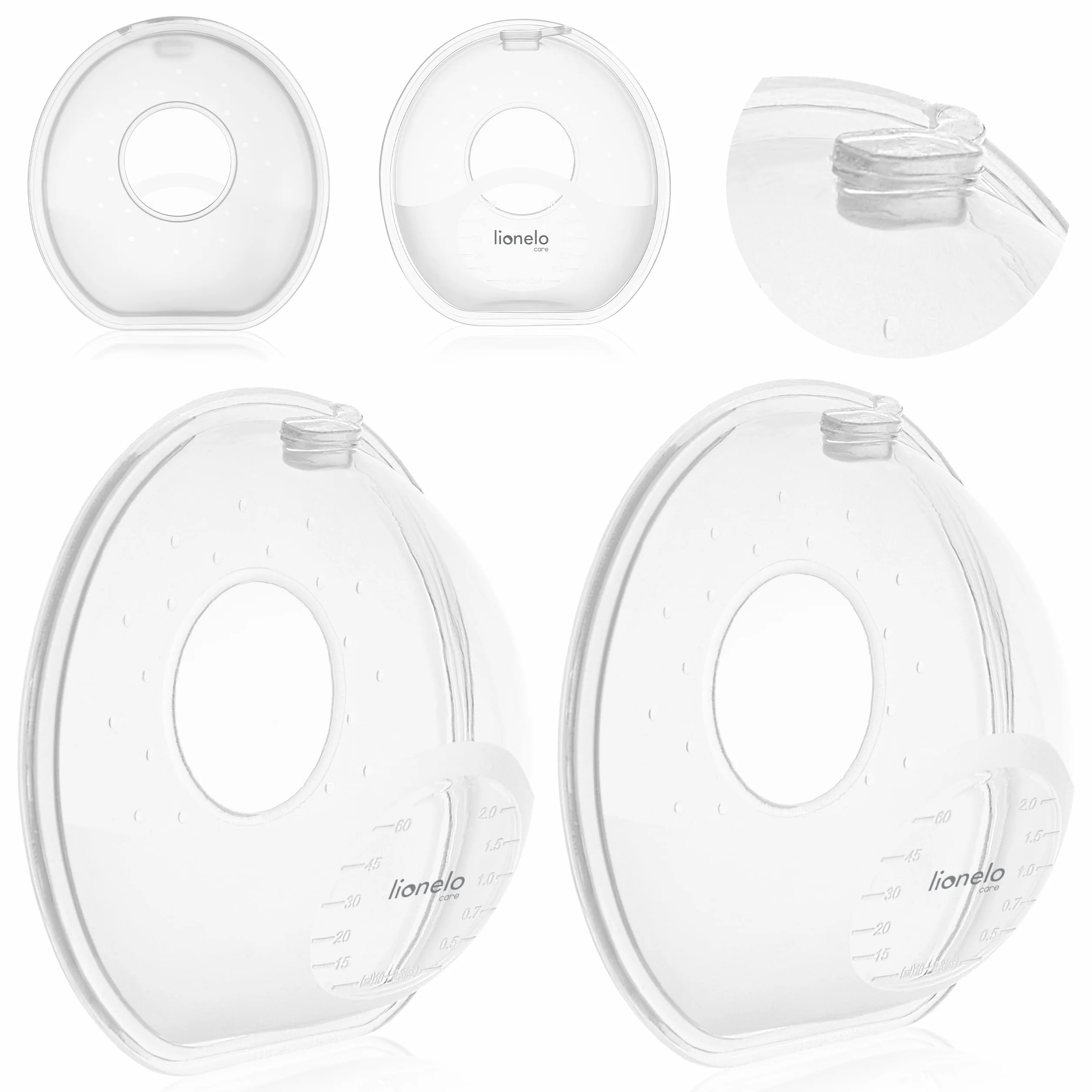 LIONELO MILKY SIMPLE Kolektor Pokarmu Muszle Laktacyjne Bez BPA Silikonowe 2 Sztuki Łatwe Czyszczenie Dyskretne Wygodne Kolektor Mleka Wielokrotnego Użytku