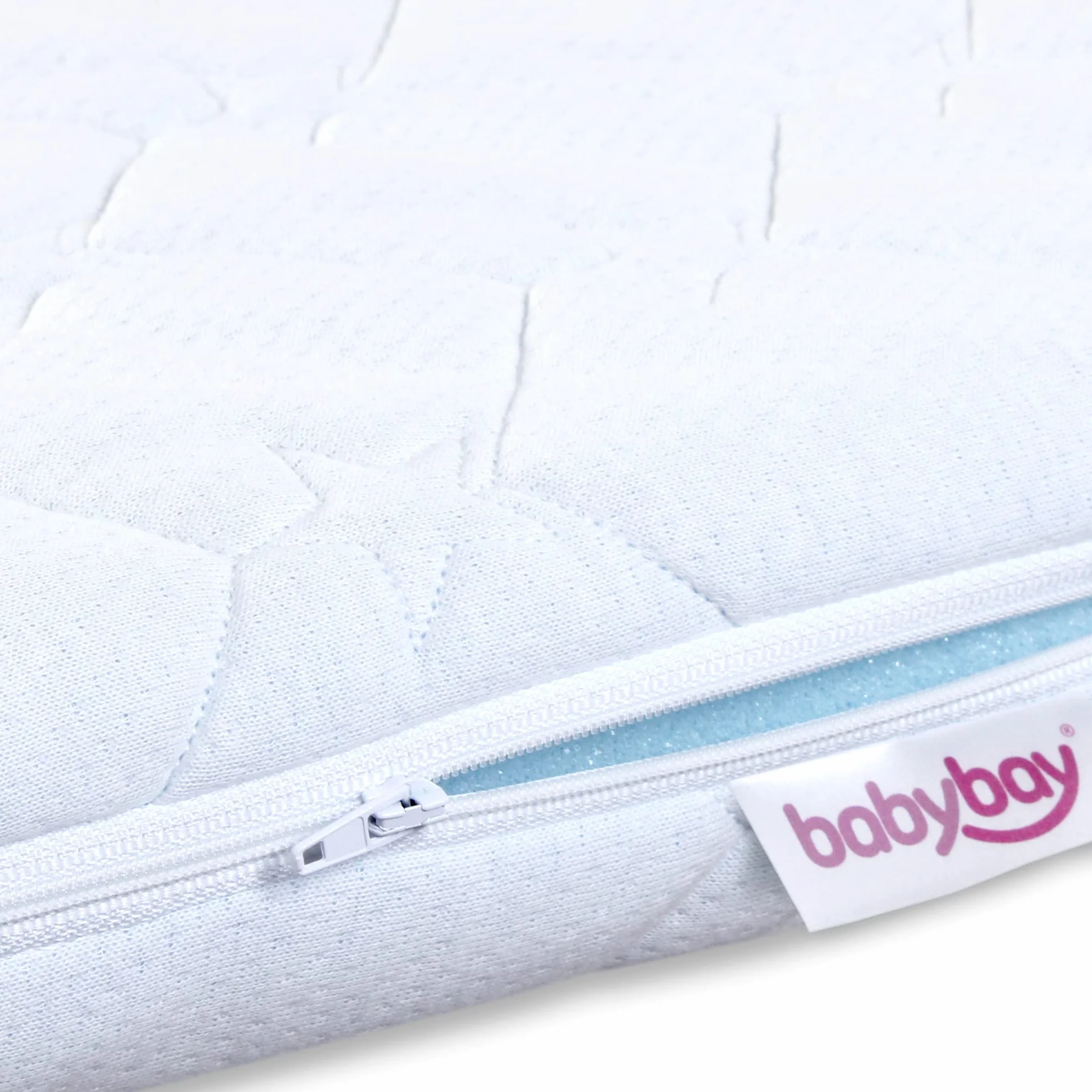 Babybay Pokrowiec na materac, poliester, bawełna, biały, oryginalny